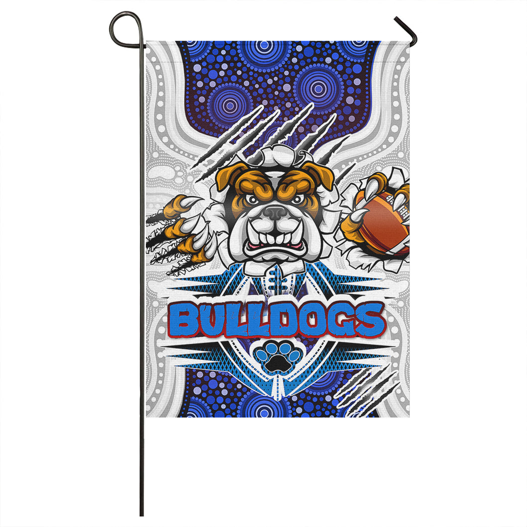 Bulldogs Rugby Aboriginal Flag - Custom Indigenous Super Bulldogs Flag - Vibe Hoodie Shop