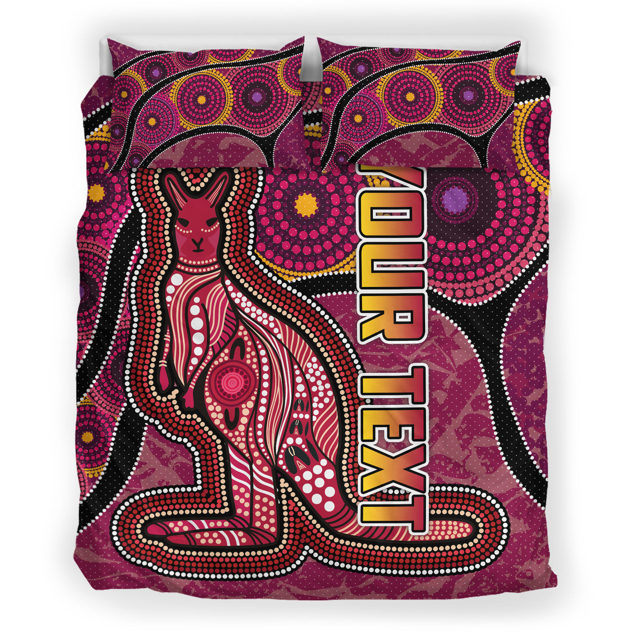 Maroons Rugby Bedding Set - Custom Maroons Kangaroo Bedding Set RLT13 - Vibe Hoodie Shop