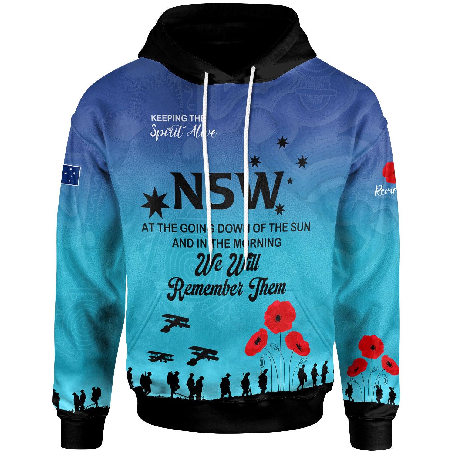 Australia New South Wales Anzac Custom Hoodie - Keeping the Spirit Alive Hoodie - Vibe Hoodie Shop