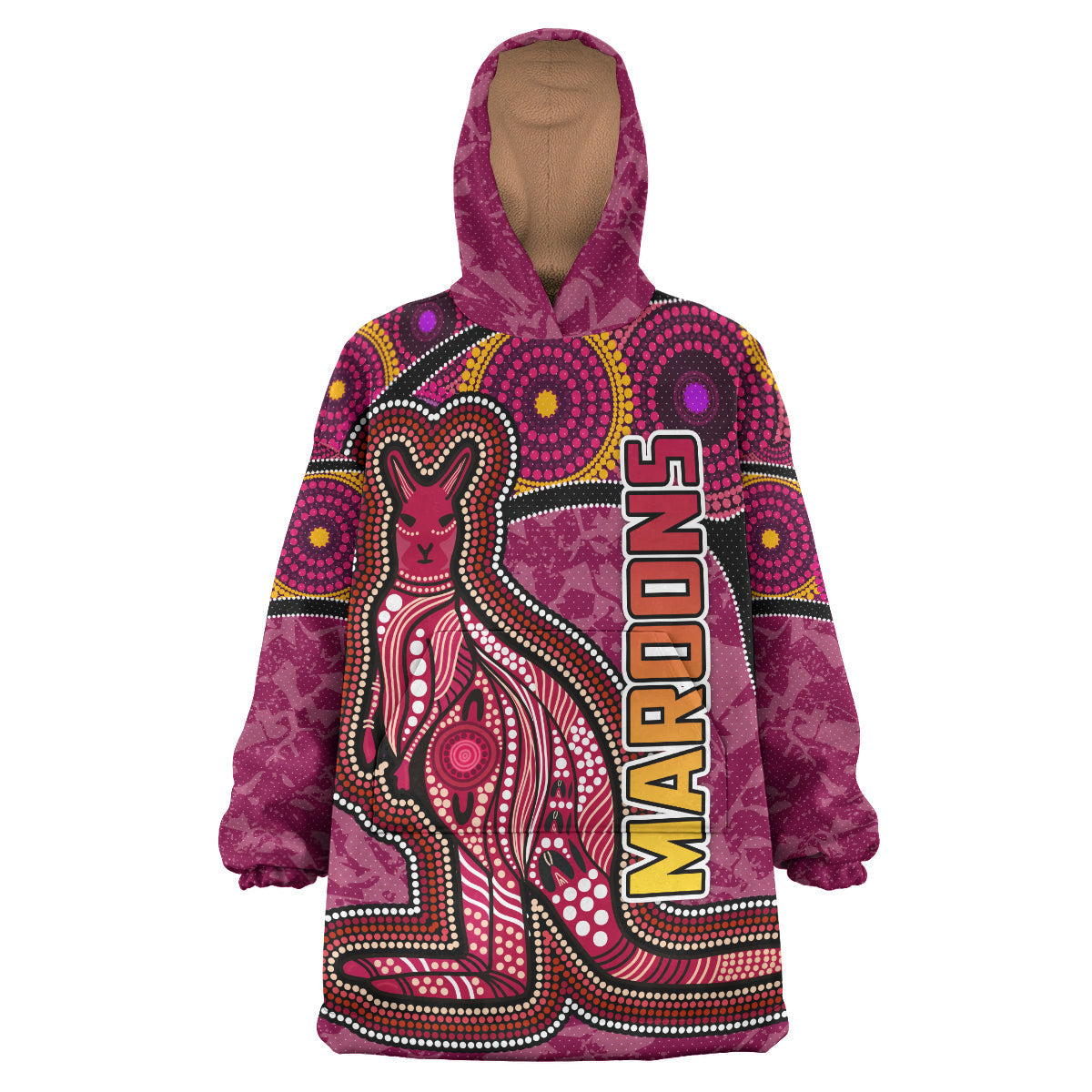 Maroons Rugby Snug Hoodie - Custom Maroons Kangaroo Wearable Blanket Hoodie RLT14 - Vibe Hoodie Shop