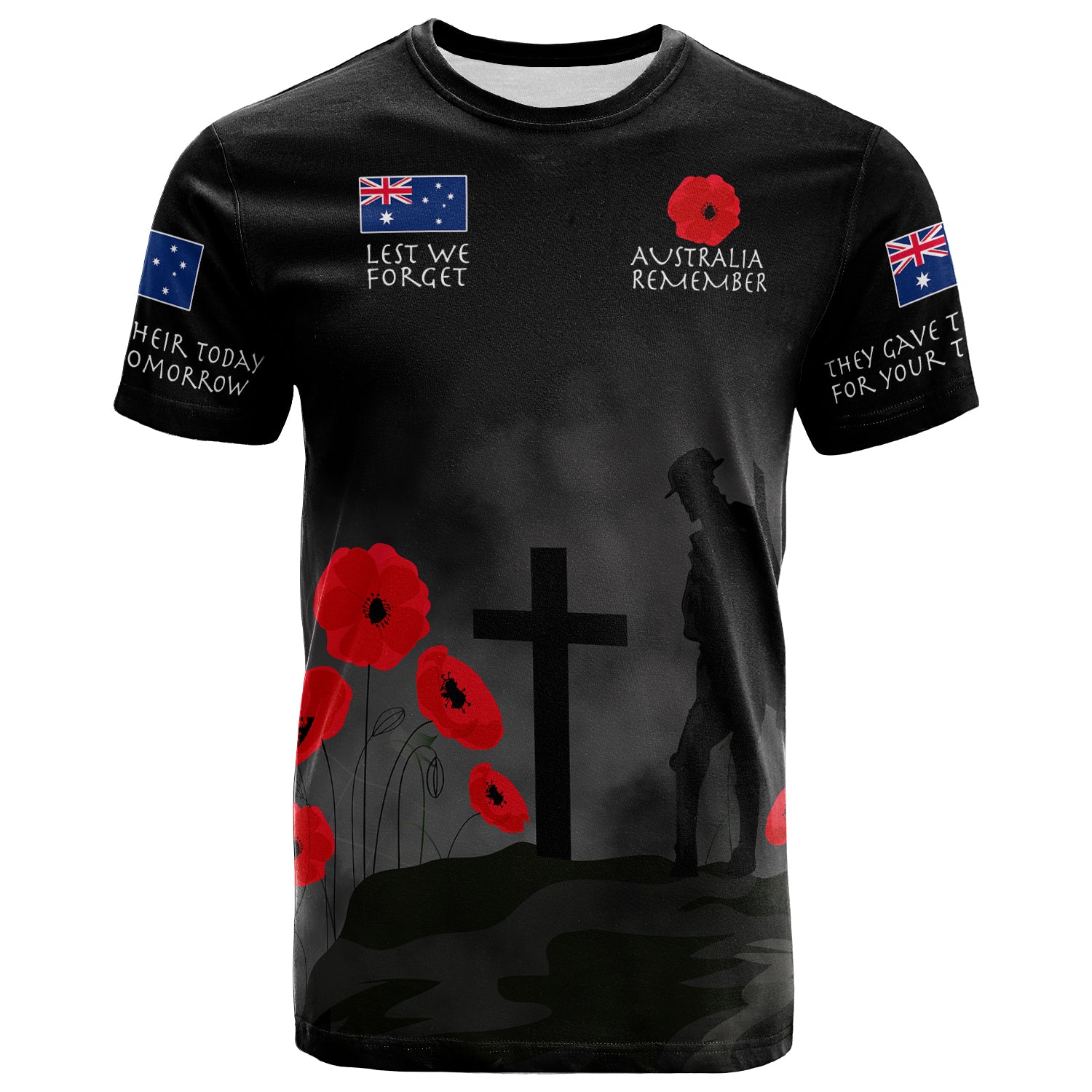 Australia Anzac T-shirt - Australia Remember T-shirt - Vibe Hoodie Shop