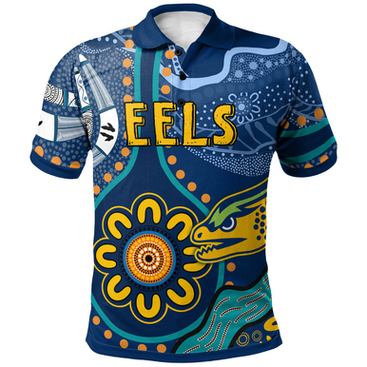 Eels Rugby Polo Shirt - Custom Indigenous Eels Polo Shirt RLT13 - Vibe Hoodie Shop