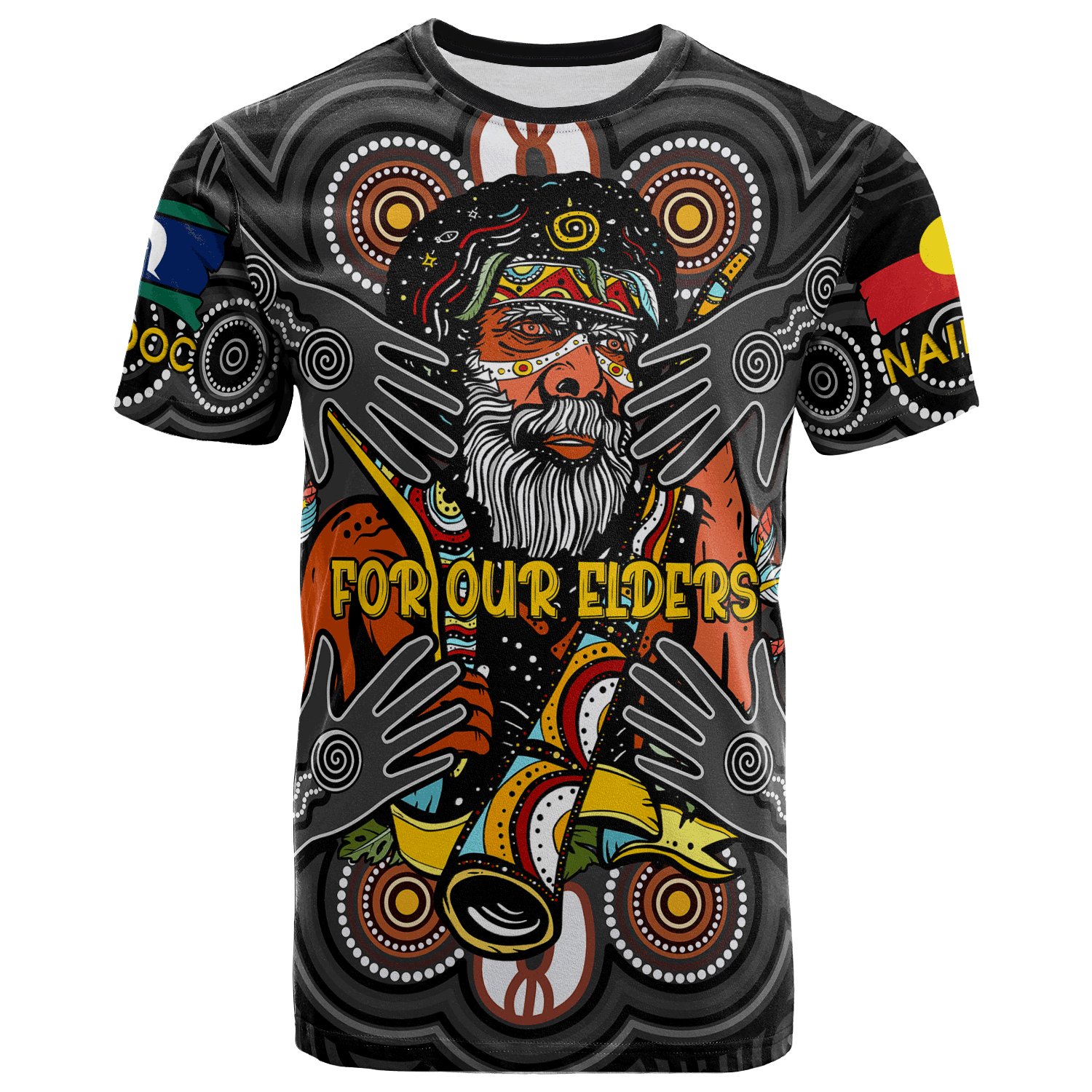 Australia NAIDOC Week 2023 T-shirt - Custom For Our Elders - The Wisdom Keepers Aboriginal Inspired T-shirt - Vibe Hoodie Shop