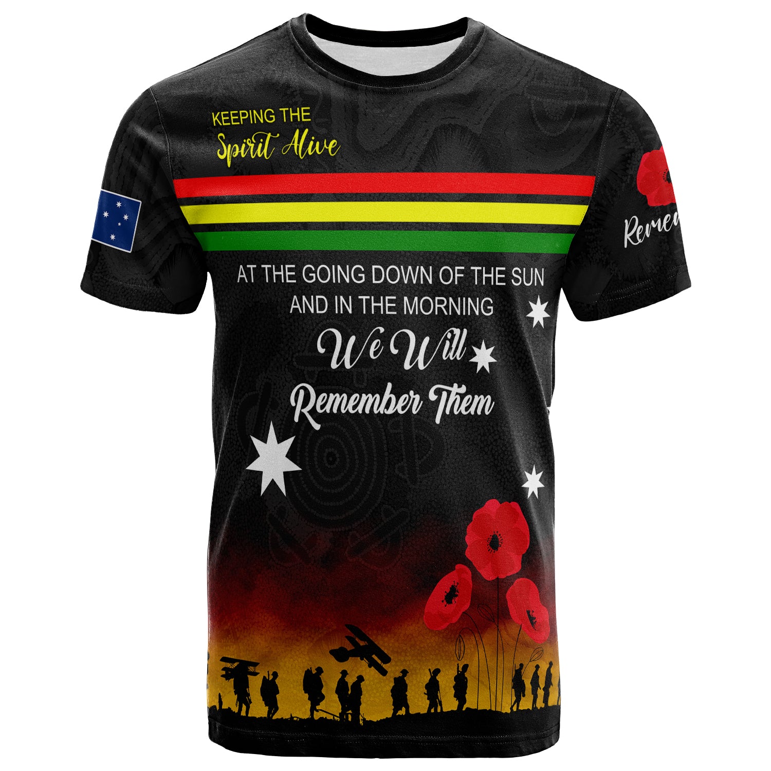 Australia Penrith Anzac Custom T-shirt - Keeping the Spirit Alive T-shirt - Vibe Hoodie Shop