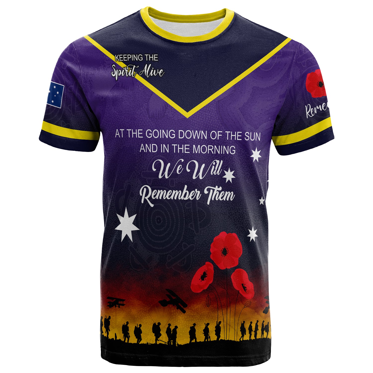 Australia Melbourne Anzac Custom T-shirt - Keeping the Spirit Alive T-shirt - Vibe Hoodie Shop