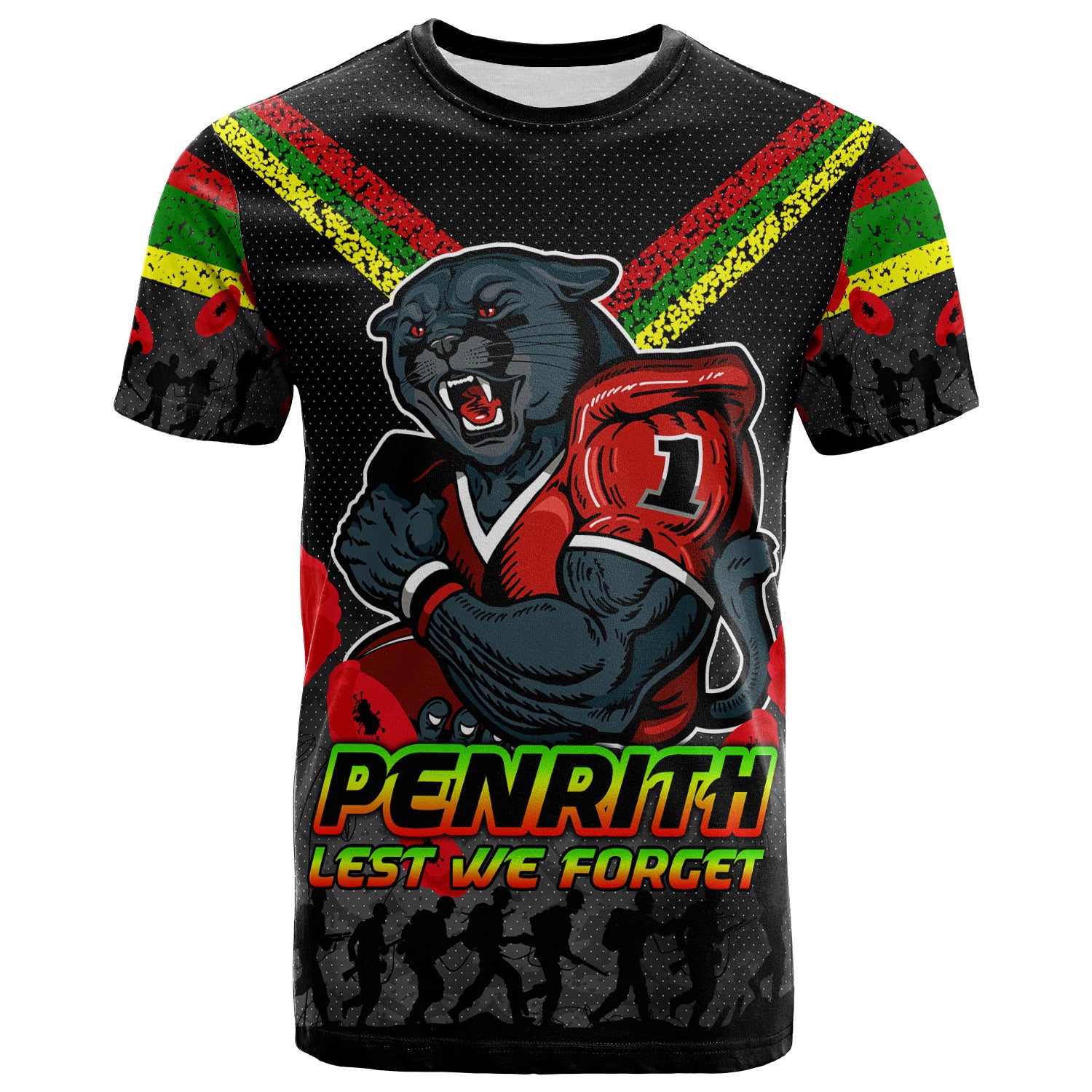 Australia Penrith Anzac T-shirt - Custom Lest We Forget T-shirt - Vibe Hoodie Shop