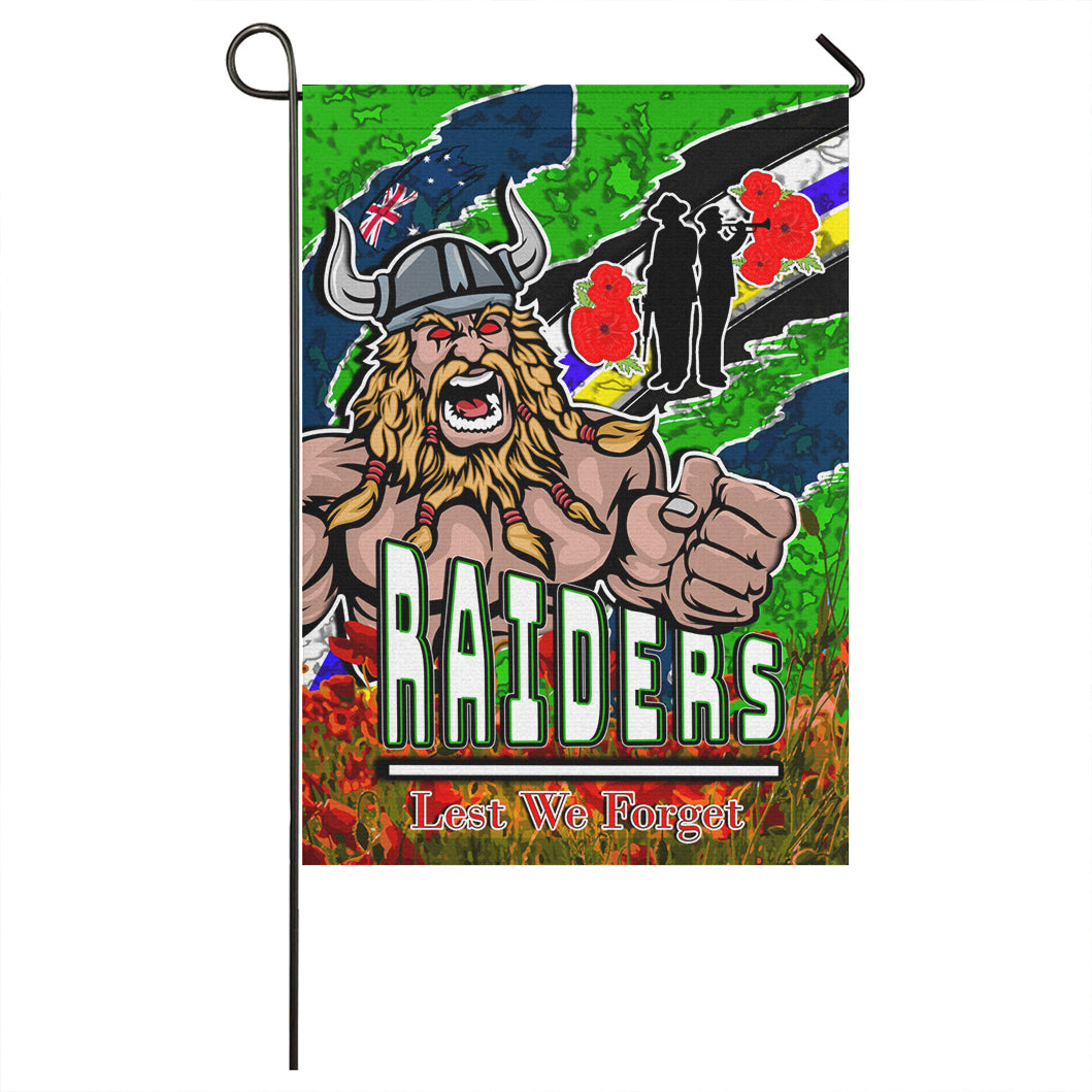 Raider Rugby Flag - Raider Lest We Forget And Poppies Flag - Vibe Hoodie Shop