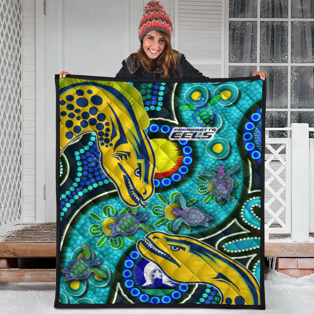 Eels Rugby Quilt - Custom Indigenous Eels With Aboriginal and Torres Strait Islander Flag - Vibe Hoodie Shop