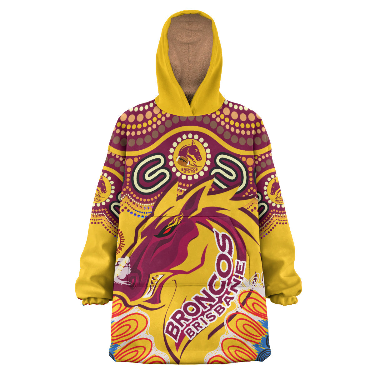 Broncos Rugby Custom Aboriginal Snug Hoodie - Indigenous Super Broncos Wearable Blanket Hoodie RLT14 - Vibe Hoodie Shop