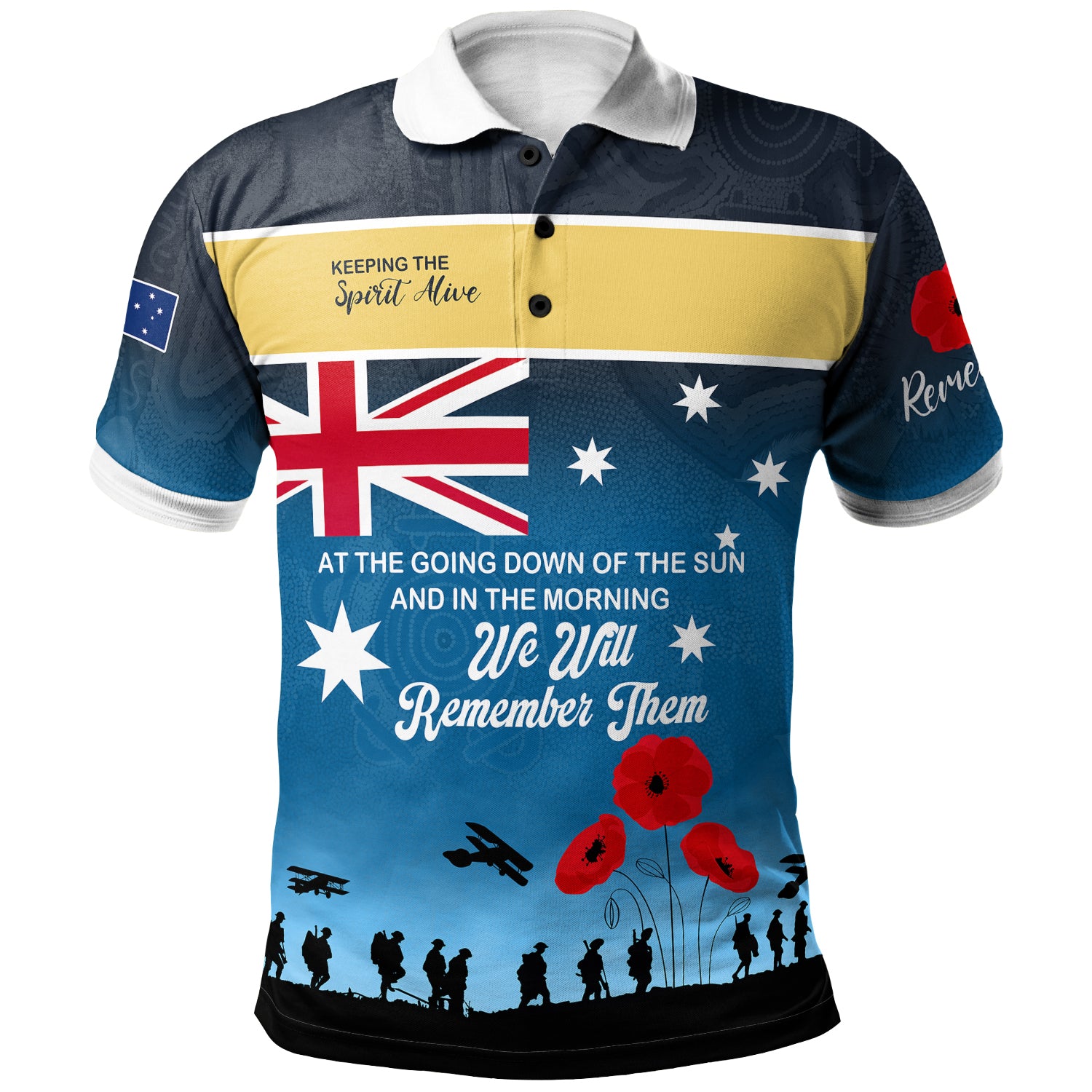 Australia Gold Coast Anzac Custom Polo Shirt - Keeping the Spirit Alive Polo Shirt - Vibe Hoodie Shop