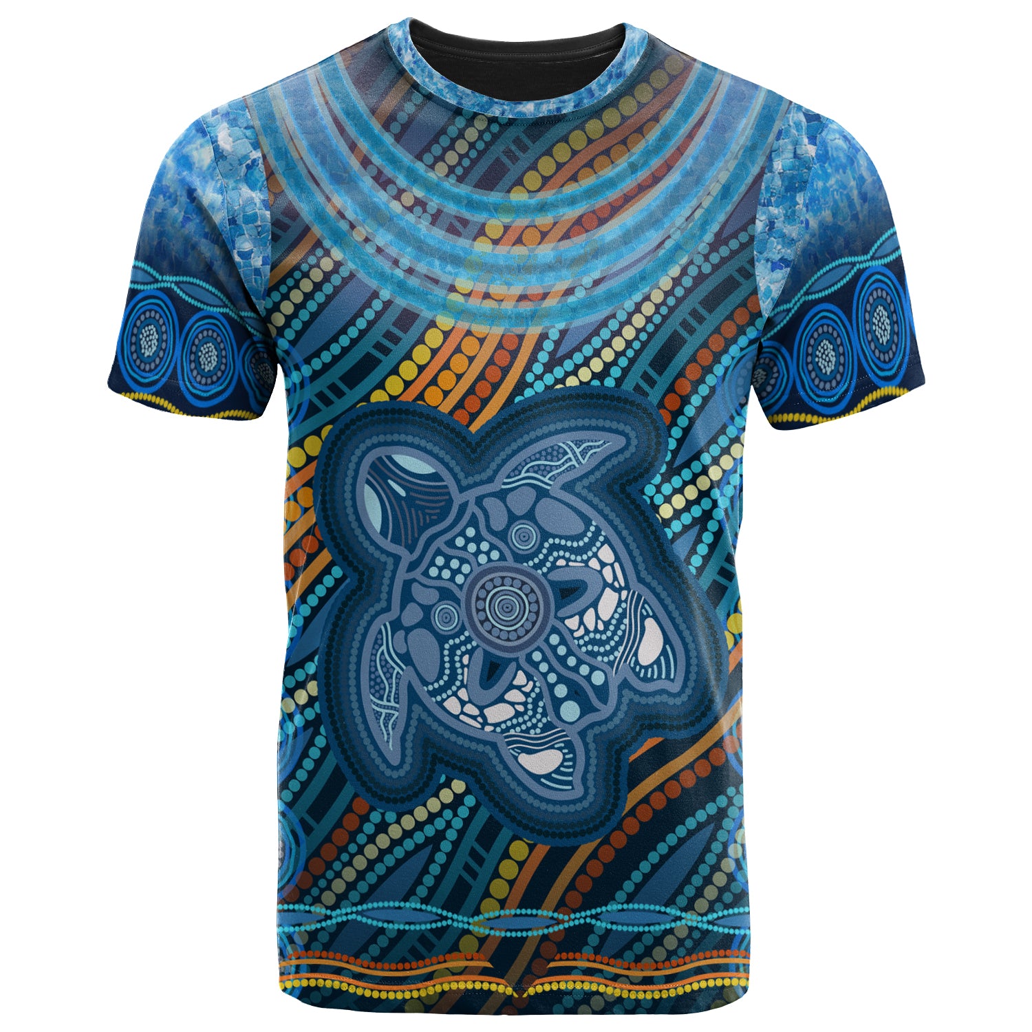 Australia Aboriginal Inspired T-shirt - Aboriginal Inspired Art Ocean Turtle Patterns T-shirt - Vibe Hoodie Shop