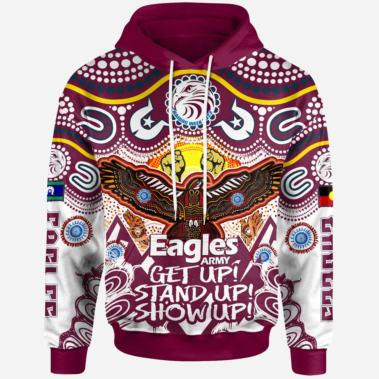 Sea Eagles Rugby NAIDOC Week Hoodie - Sea Eagles NAIDOC Celebrations Aboriginal And Torres Strait Islanders Culture Hoodie RLT12 - Vibe Hoodie Shop