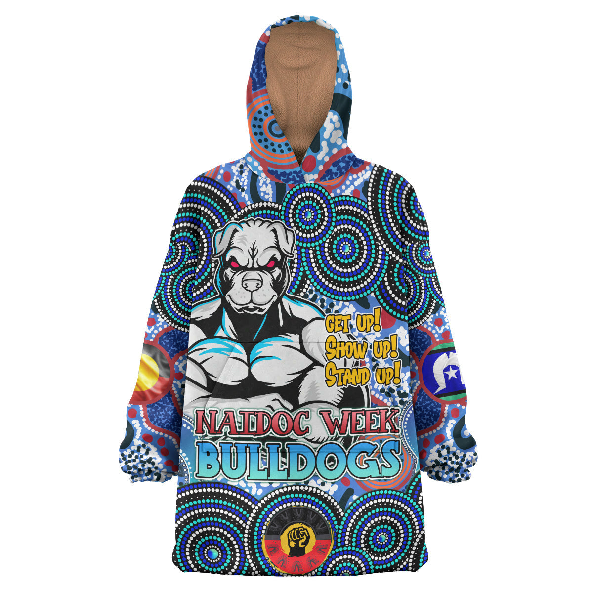 Bulldogs Rugby Snug Hoodie - Custom Naidoc Week Super Bulldogs Wearable Blanket Hoodie RLT14 - Vibe Hoodie Shop