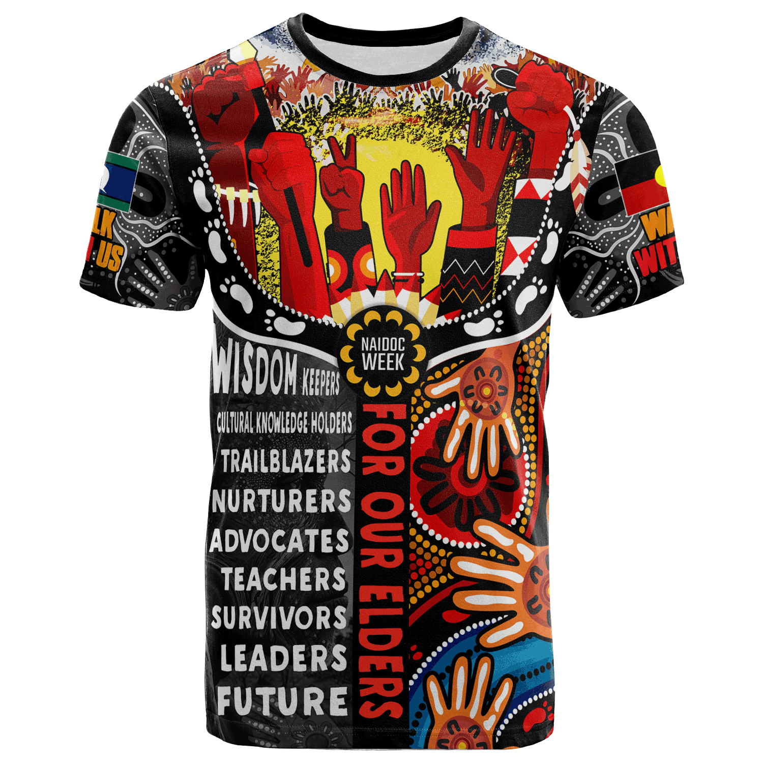 Australia NAIDOC Week 2023 T-shirt - Custom Walk With Us - Pay Homage To Our Elders T-shirt - Vibe Hoodie Shop