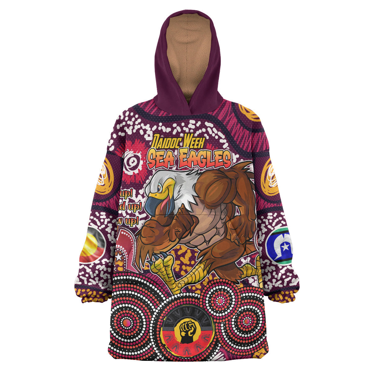 Sea Eagles Rugby Snug Hoodie - Custom Naidoc Week Sea Eagles Wearable Blanket Hoodie RLT14 - Vibe Hoodie Shop