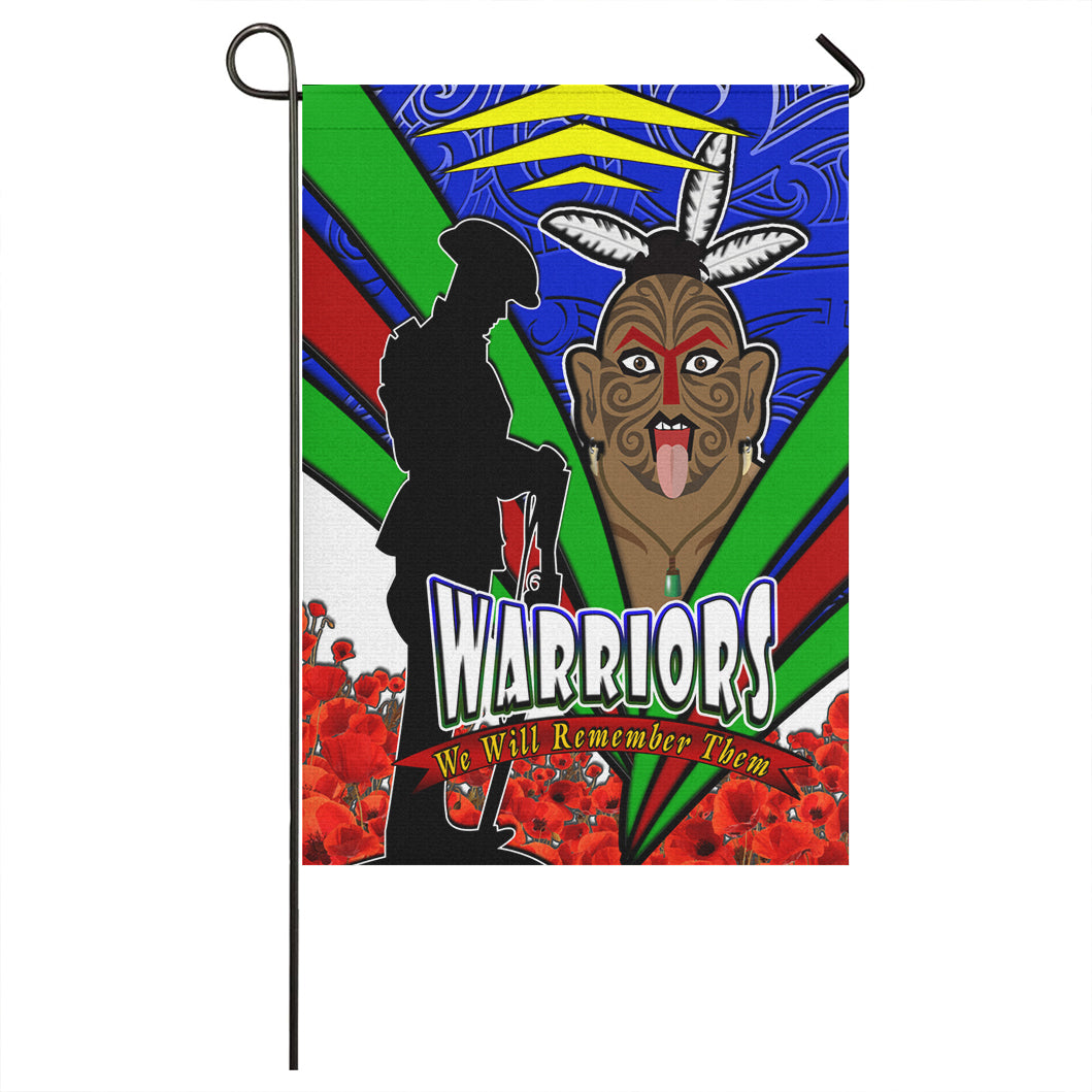 Warriors Rugby Flag - Warriors We Will Remember Them And Poppies Flag - Vibe Hoodie Shop