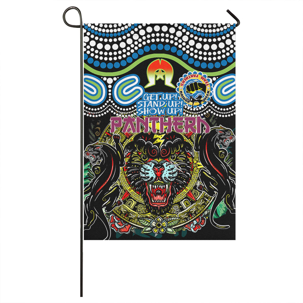 Panthers Rugby Naidoc Week Flag - Custom Indigenous Panthers Naidoc Week Celebrations Vintage Style Flag - Vibe Hoodie Shop