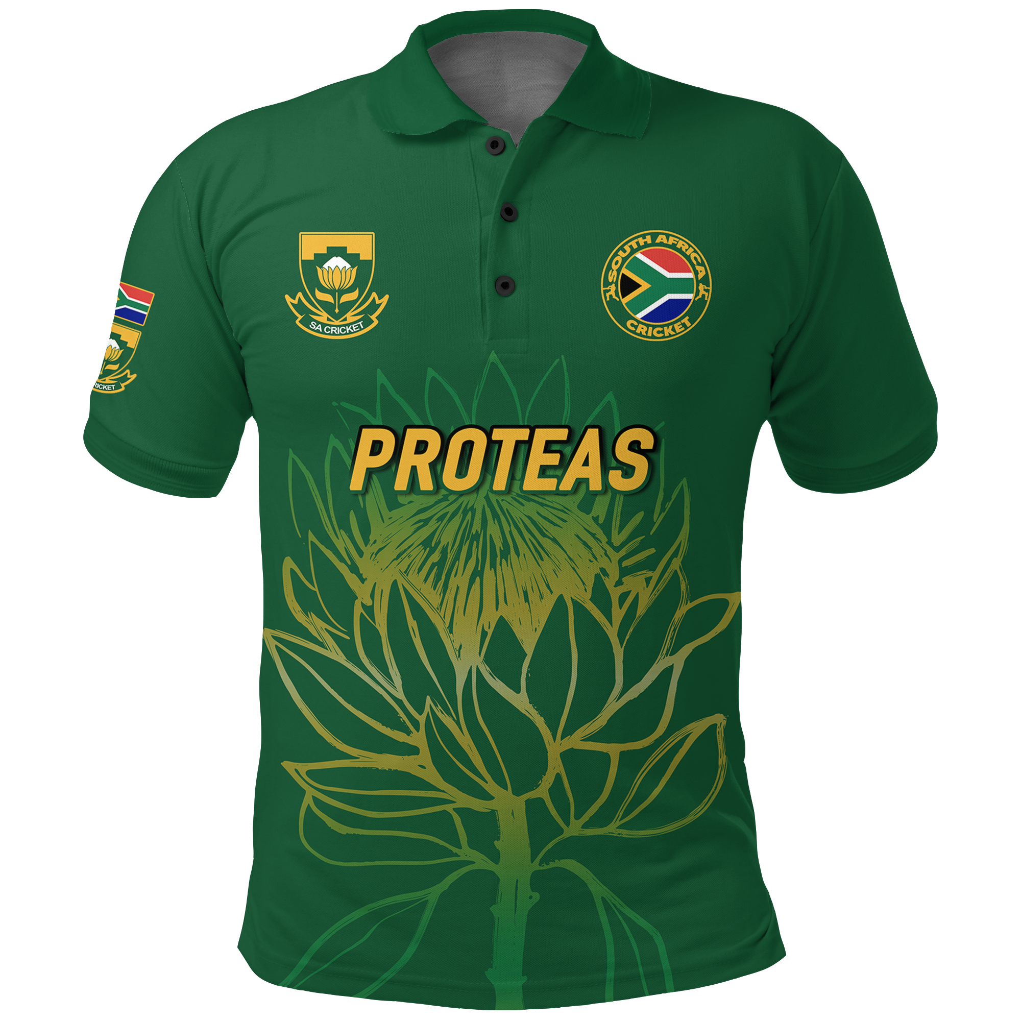 (Custom Personalised) South Africa Cricket Proteas Pride Polo Shirt - - Vibe Hoodie Shop