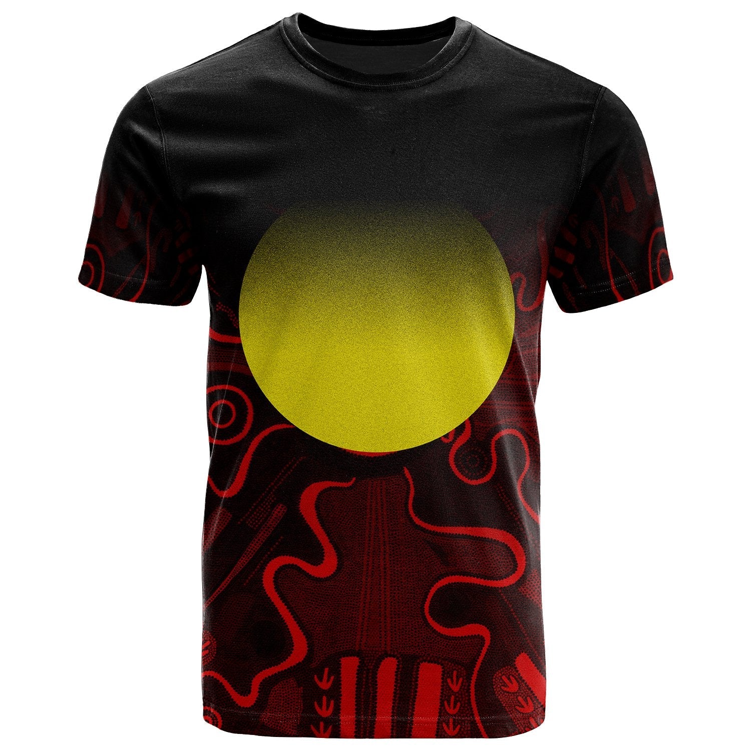 Aboriginal T shirt - Indigenous Flag Grunge Style - Vibe Hoodie Shop