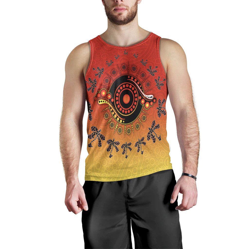 Aboriginal Men Tank Top - Circle Pattern - Vibe Hoodie Shop