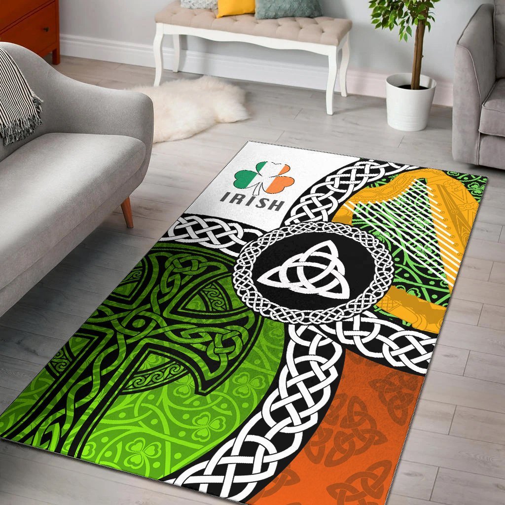 Ireland Legend Area Rug - Ireland With Circle Celtics Knot - Vibe Hoodie Shop