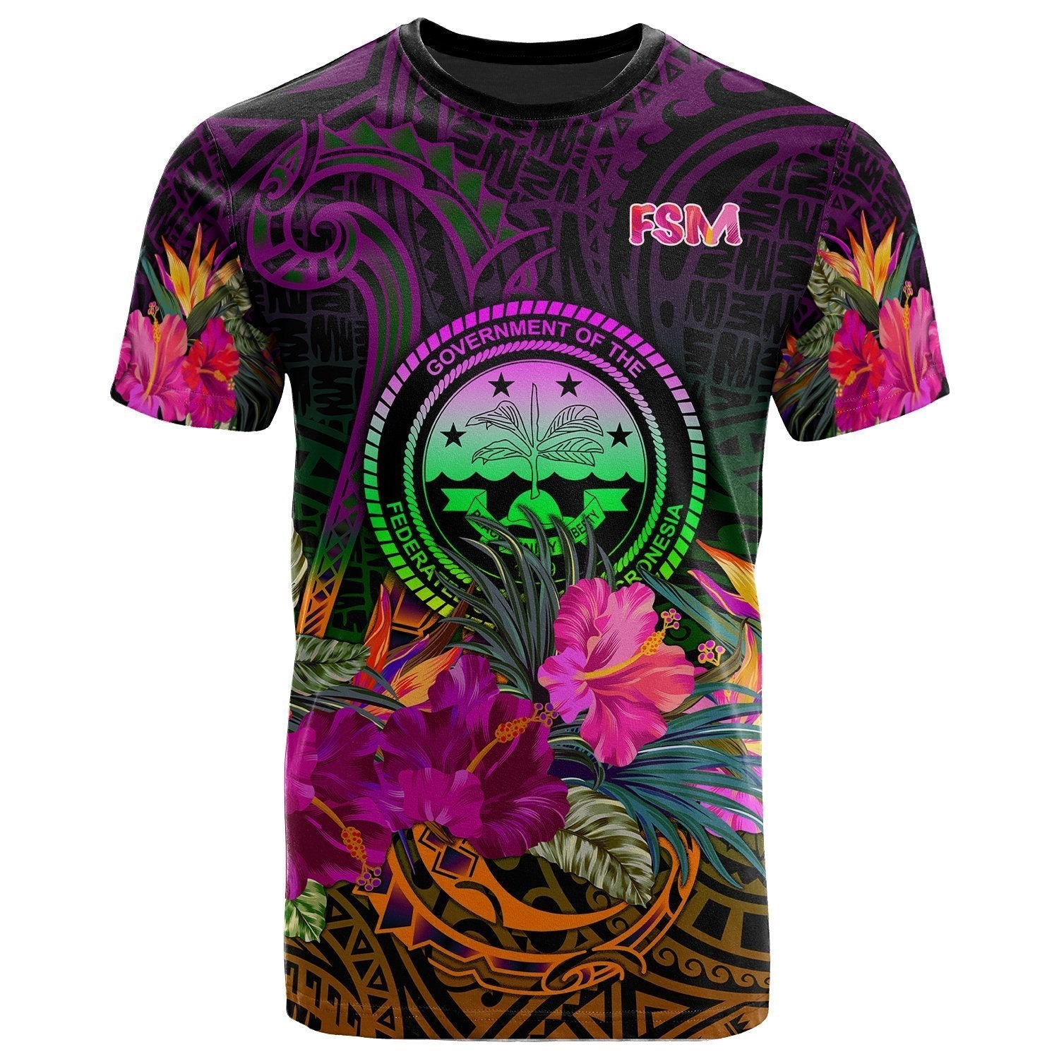 Federated States of Micronesia T shirt - Summer Hibiscus - Vibe Hoodie Shop