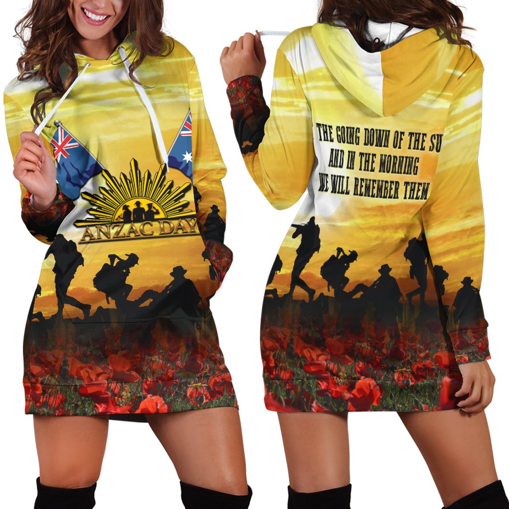 ANZAC Hoodie Dress - Australian and New Zealand Army Corps - Vibe Hoodie Shop