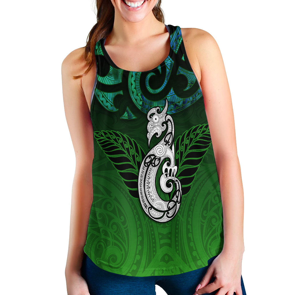 New Zealand Maori Women Tank Top - Paua Shell Green - - Vibe Hoodie Shop