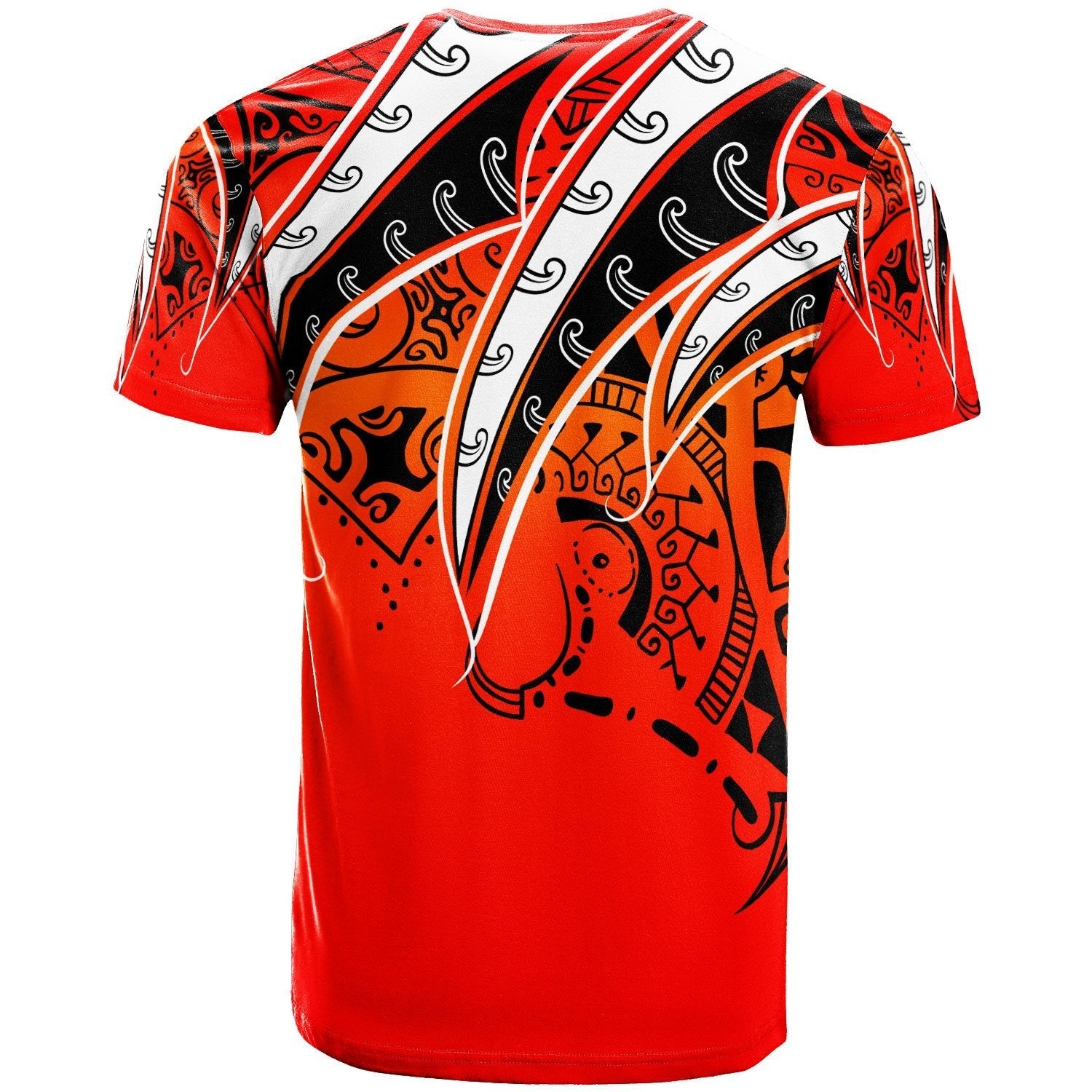 Niue T shirt - Tropical Leaf Red Gradient Style - Vibe Hoodie Shop