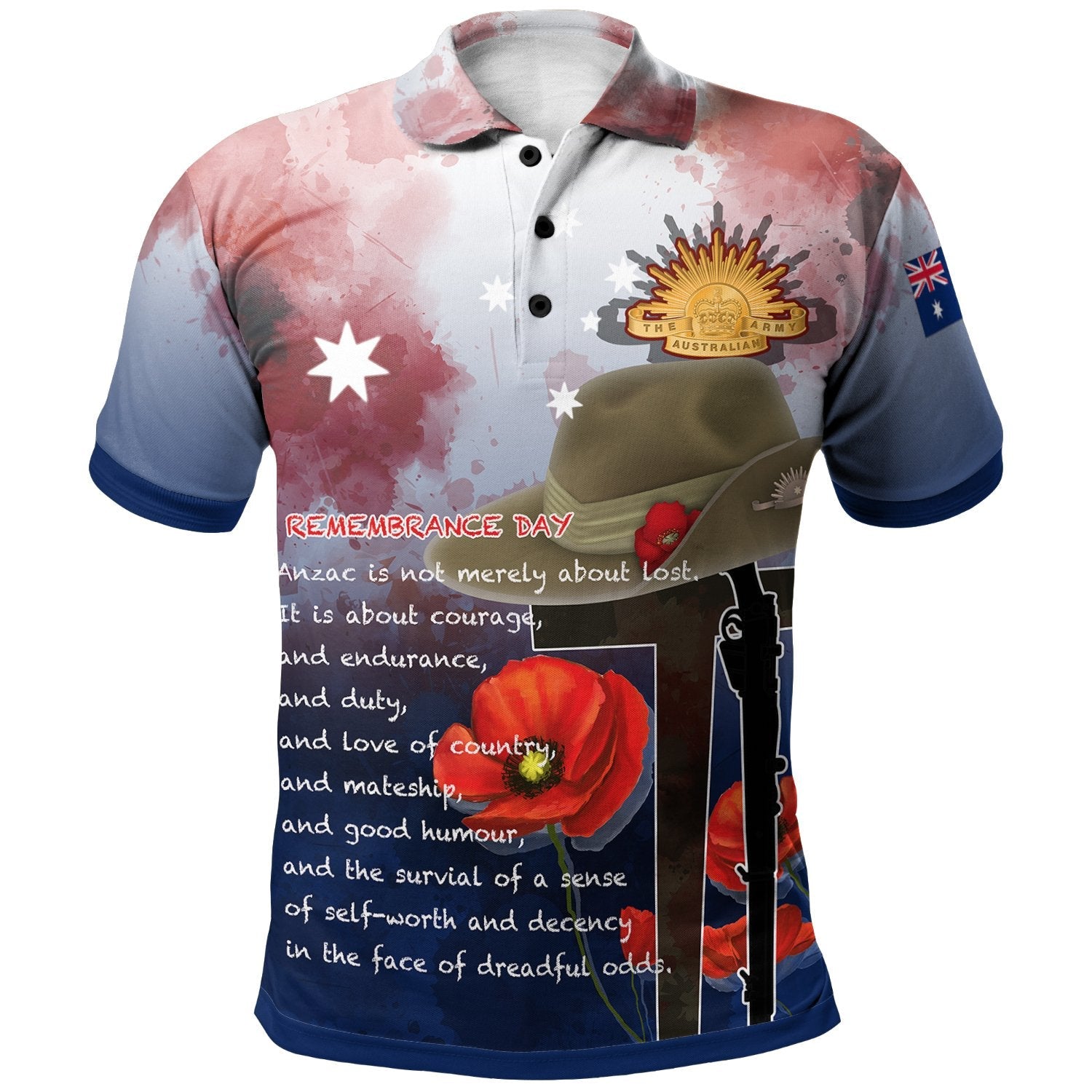 ANZAC Day Polo Shirt - Remembrance Day - Vibe Hoodie Shop