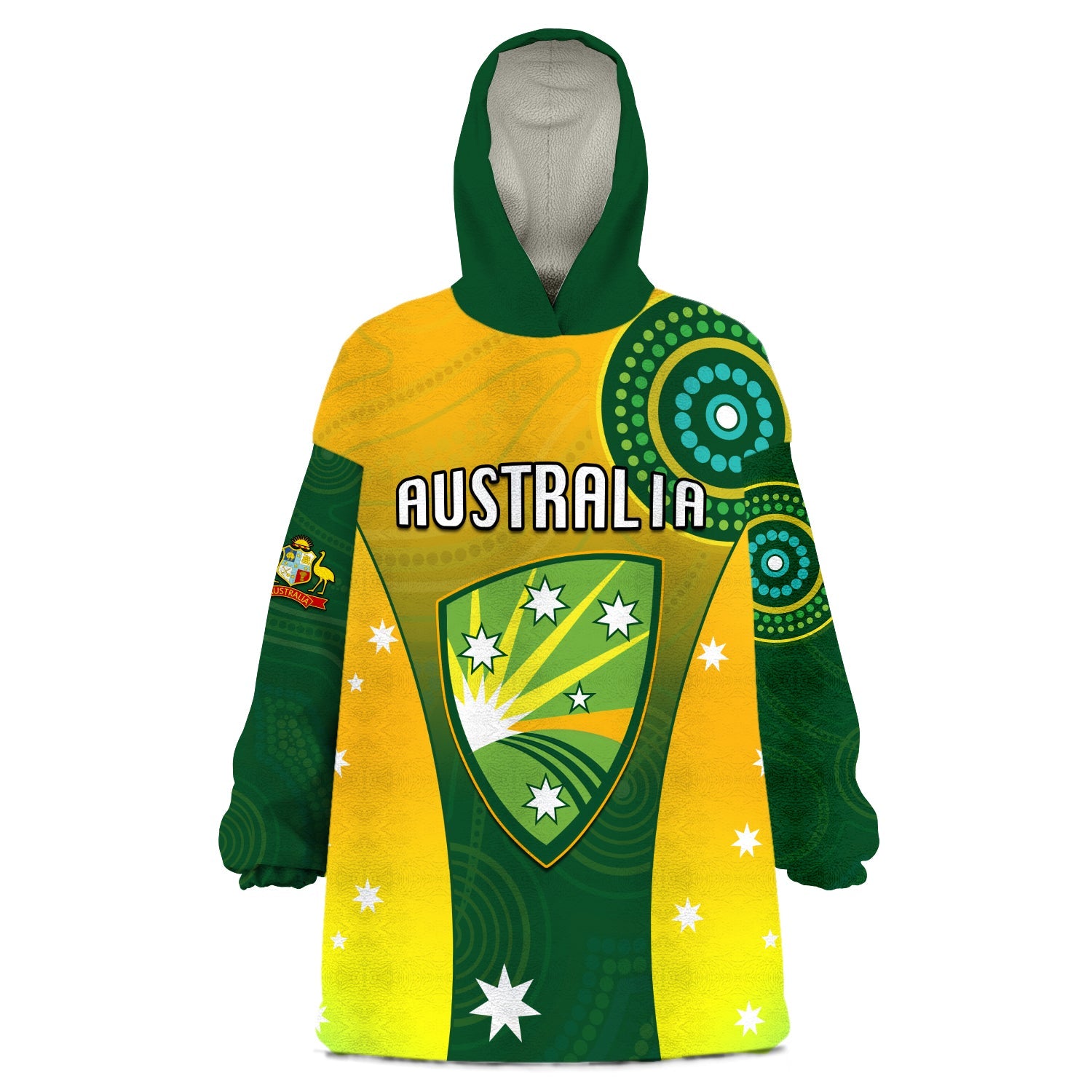 Cricket Australia Wearable Blanket Hoodie Unique Aboriginal - Vibe Hoodie Shop