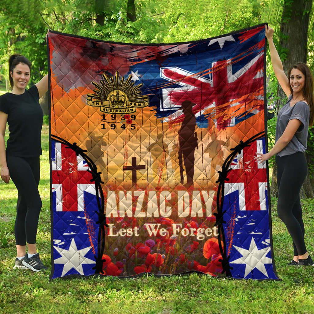 Australia ANZAC Day 2021 Premium Quilt - ANZAC Day Commemoration 1939 - 1945 - Vibe Hoodie Shop