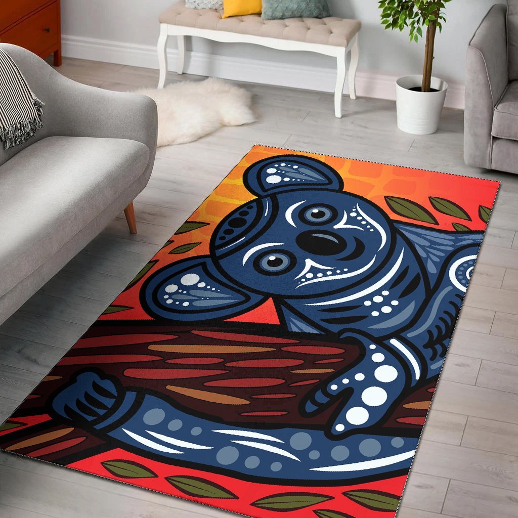 Vibe Hoodie Aboriginal Area Rug - Indigenous Koala dot painting - RLT20 - Vibe Hoodie Shop