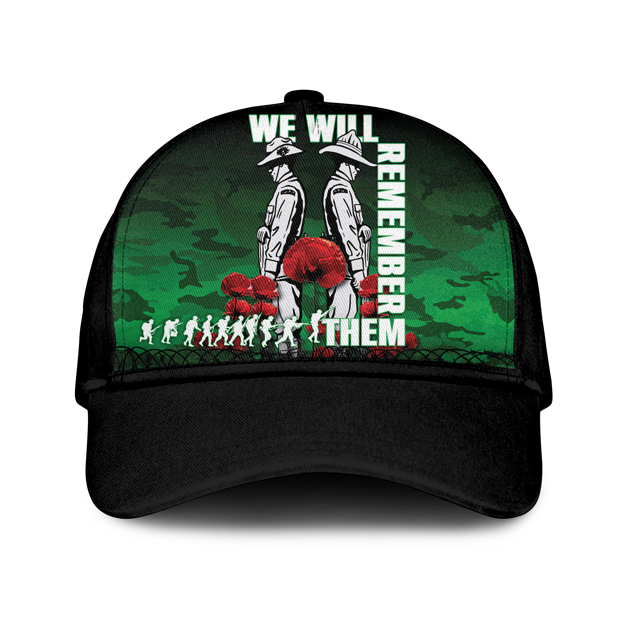 Australia ANZAC 2022 Caps Camouflage With Poppy Green - - Vibe Hoodie Shop