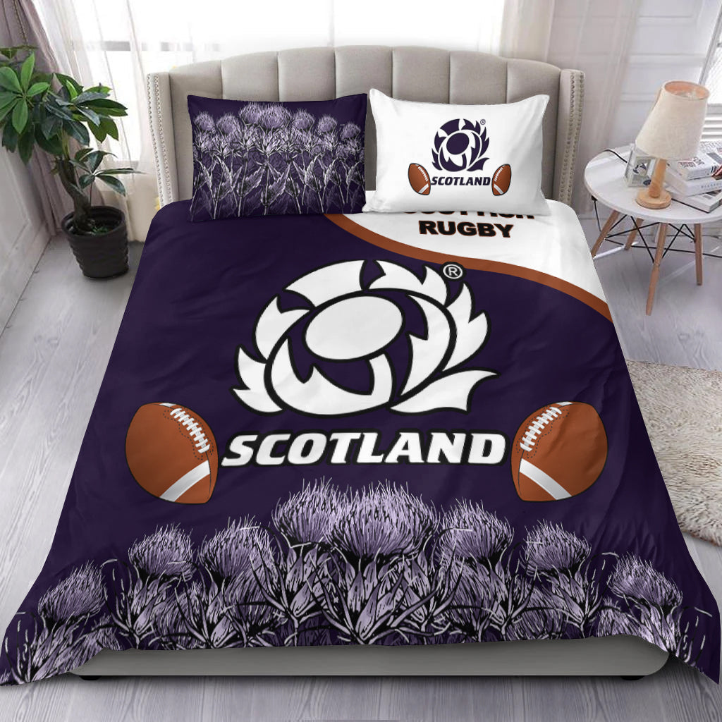Scotland Rugby Union Bedding Set - Thistle Flower Purple Original - LT20 - Vibe Hoodie Shop