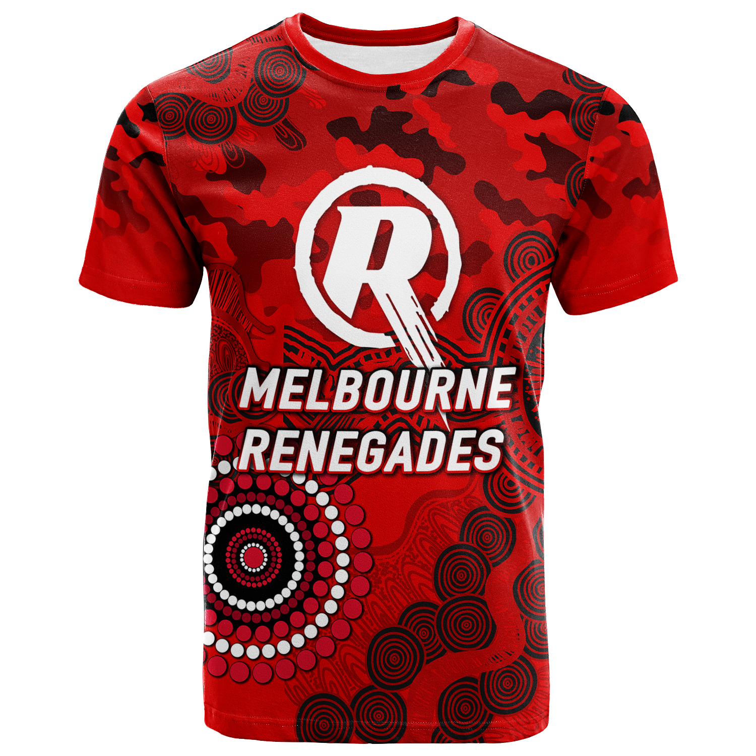 (Custom Personalised) Melbourne Renegades ANZAC Day Aboriginal T-Shirt - - Vibe Hoodie Shop