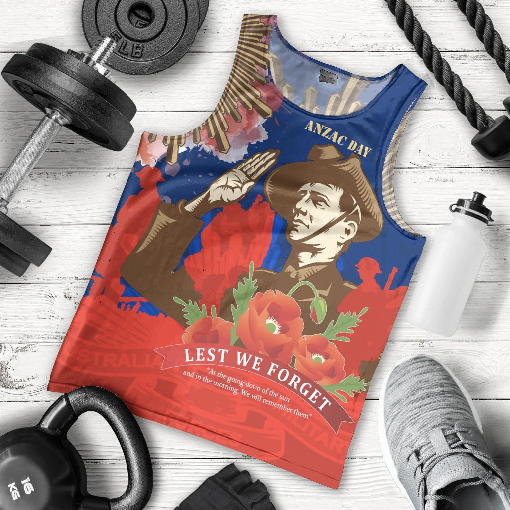 Men Tank Top - AANZAC Australia Remember Them - Vibe Hoodie Shop