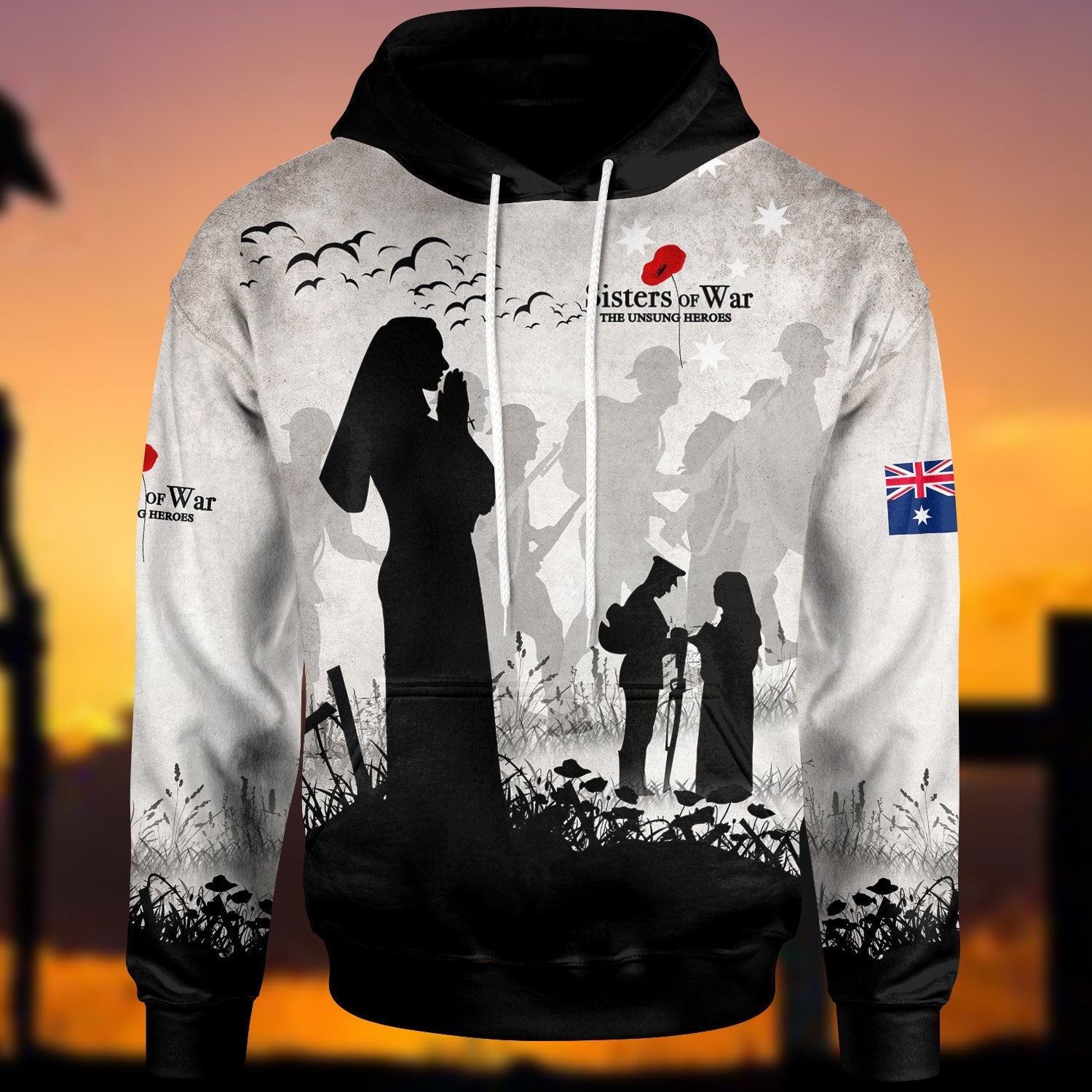 ANZAC Day Hoodie - Sisters Of War - Vibe Hoodie Shop