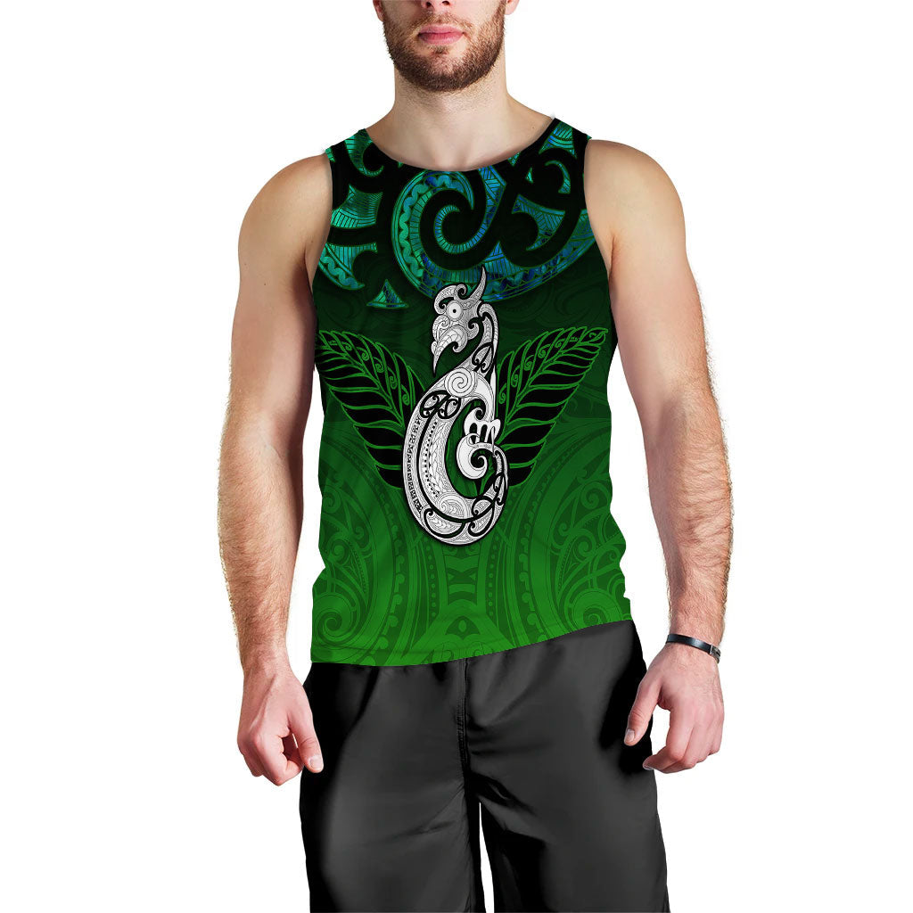 New Zealand Maori Men Tank Top - Paua Shell Green - - Vibe Hoodie Shop