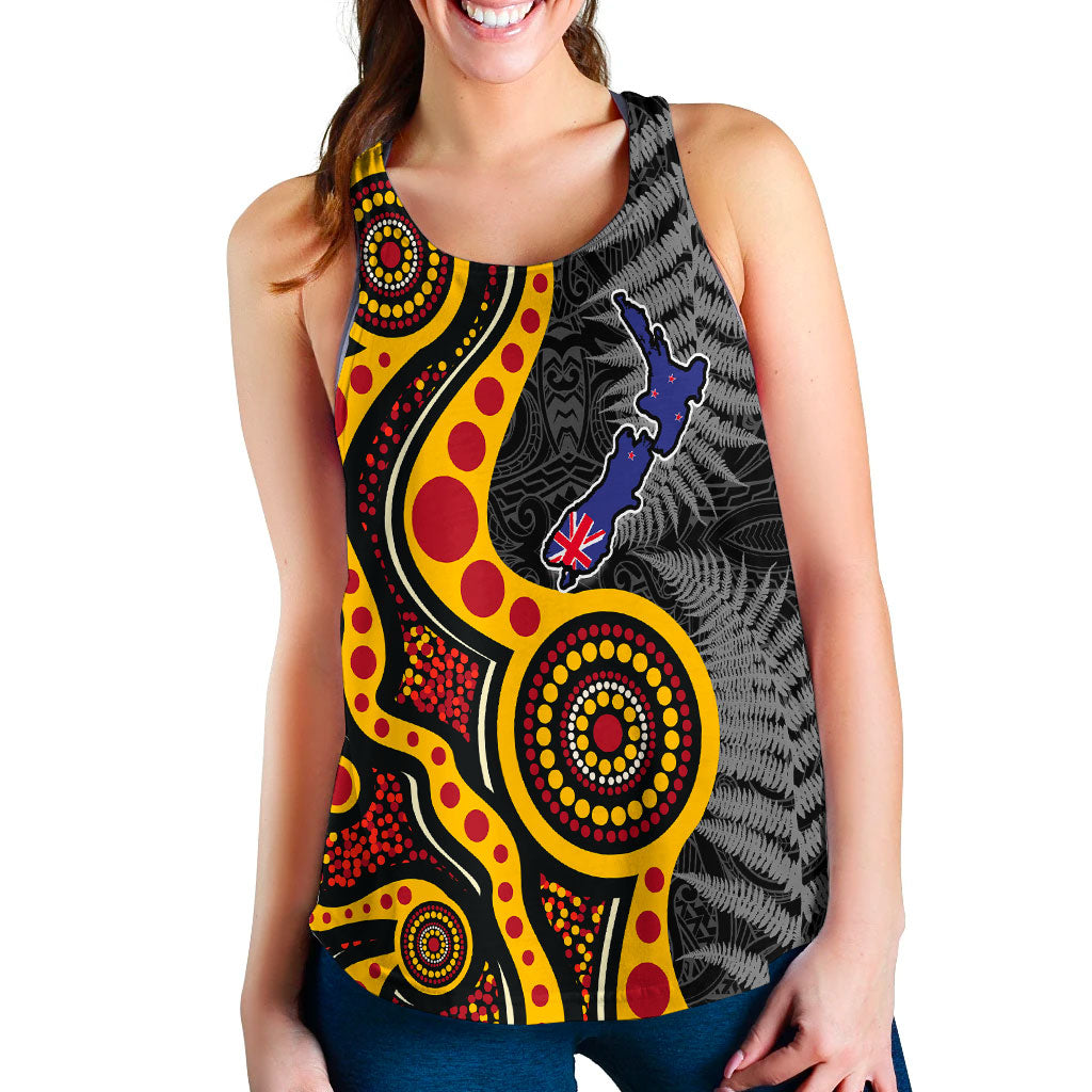 New Zealand Maori Combine Australia Aboriginal Women Tank Top - - Vibe Hoodie Shop