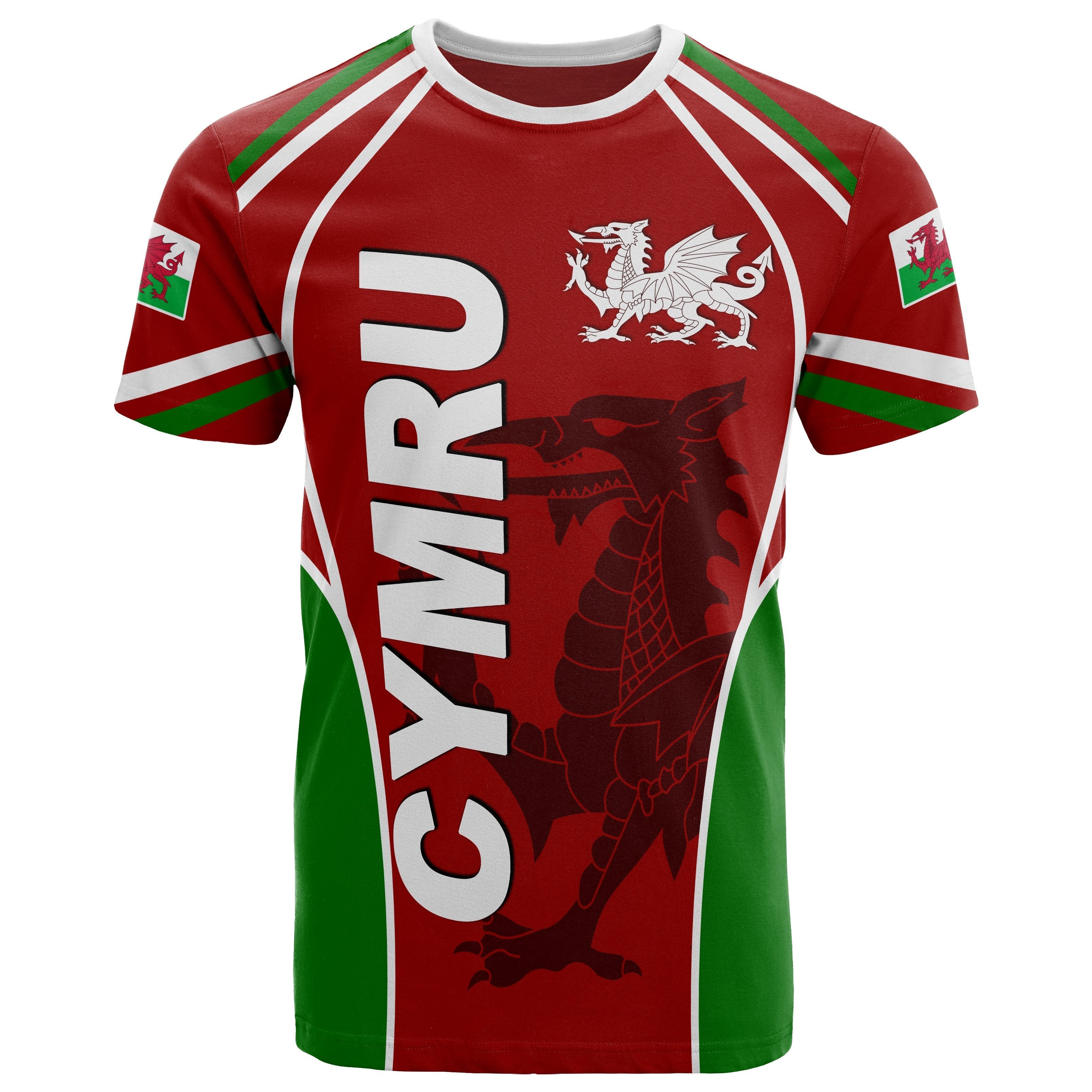 Wales T shirt - Cymru Red Dragon - Vibe Hoodie Shop