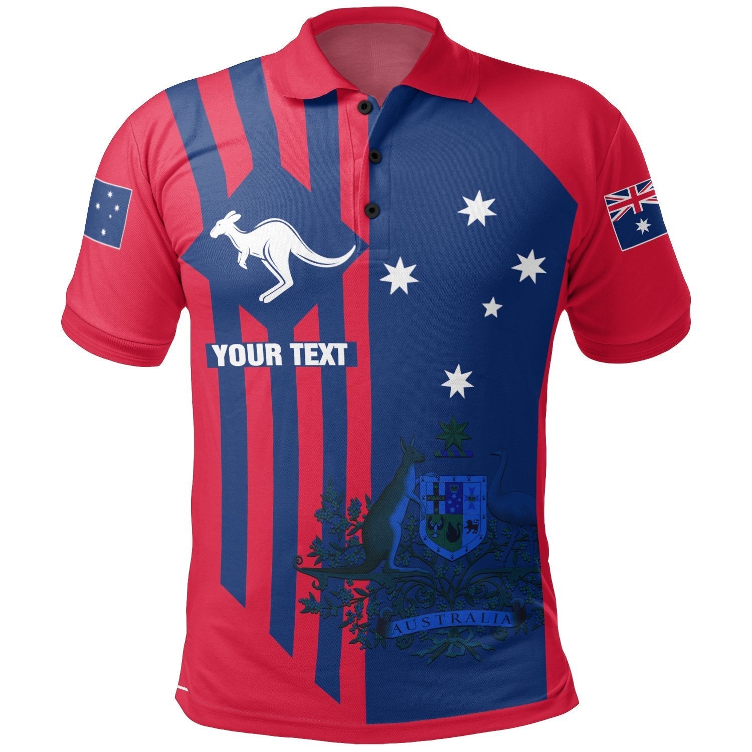Custom Vibe Hoodie Polo Shirt - Australia Kangaroo Sign RLT20 - Vibe Hoodie Shop