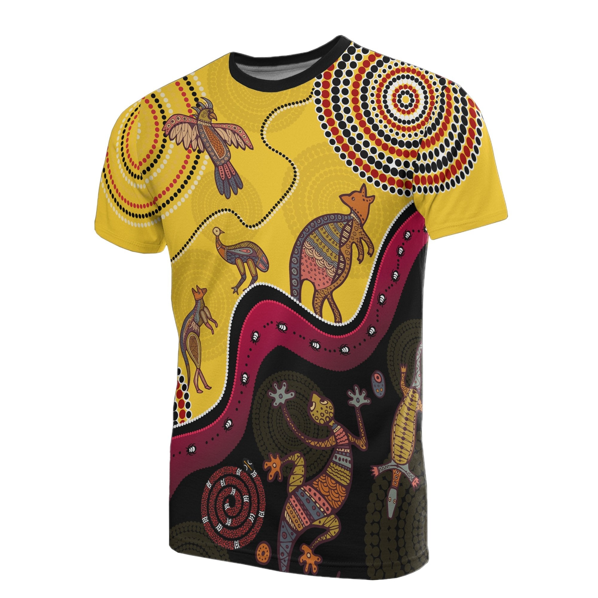 Aboriginal T shirt - Indigenous Animals Life Art - Vibe Hoodie Shop