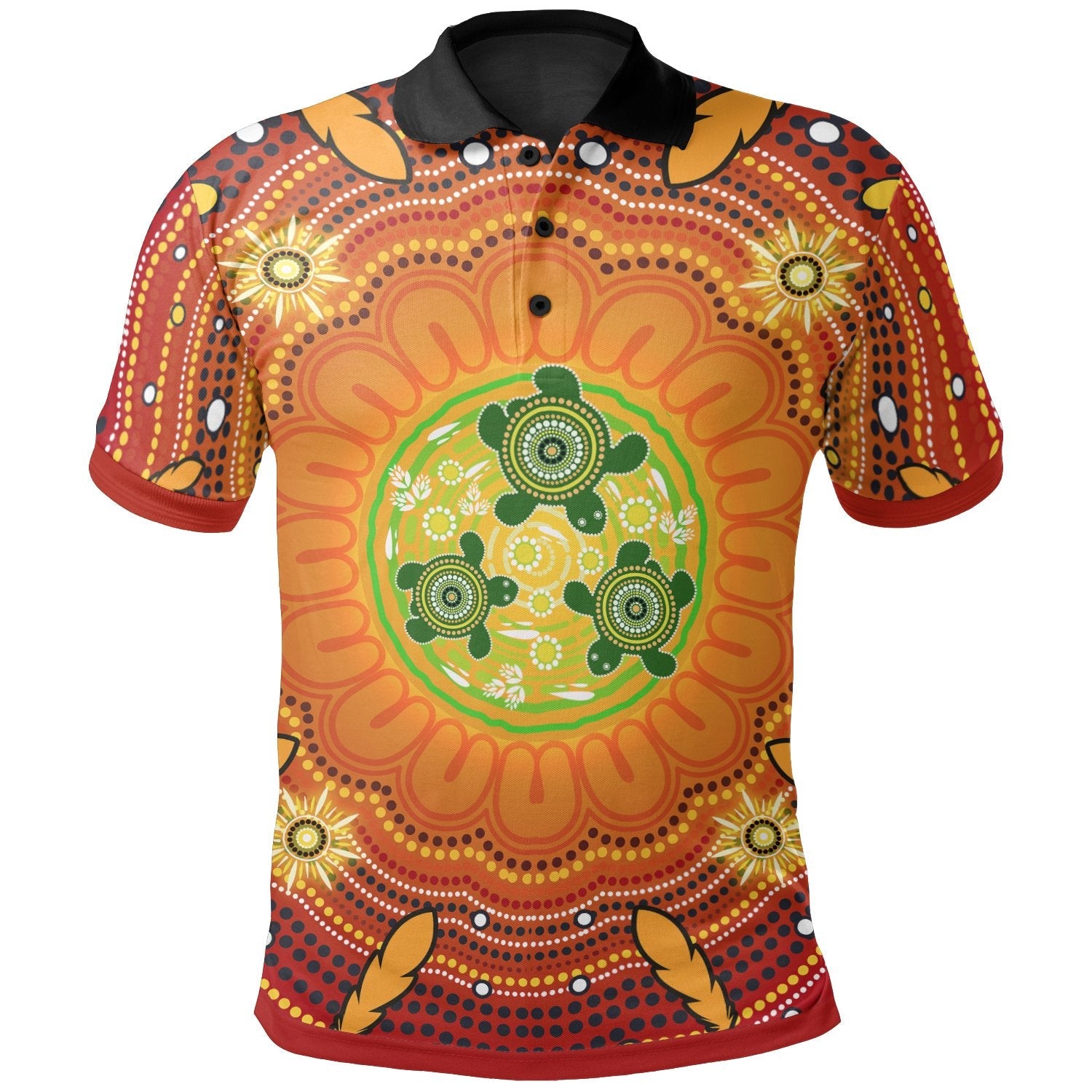 Aboriginal Polo Shirts, Turtle Circle Dot Painting Art - - Vibe Hoodie Shop