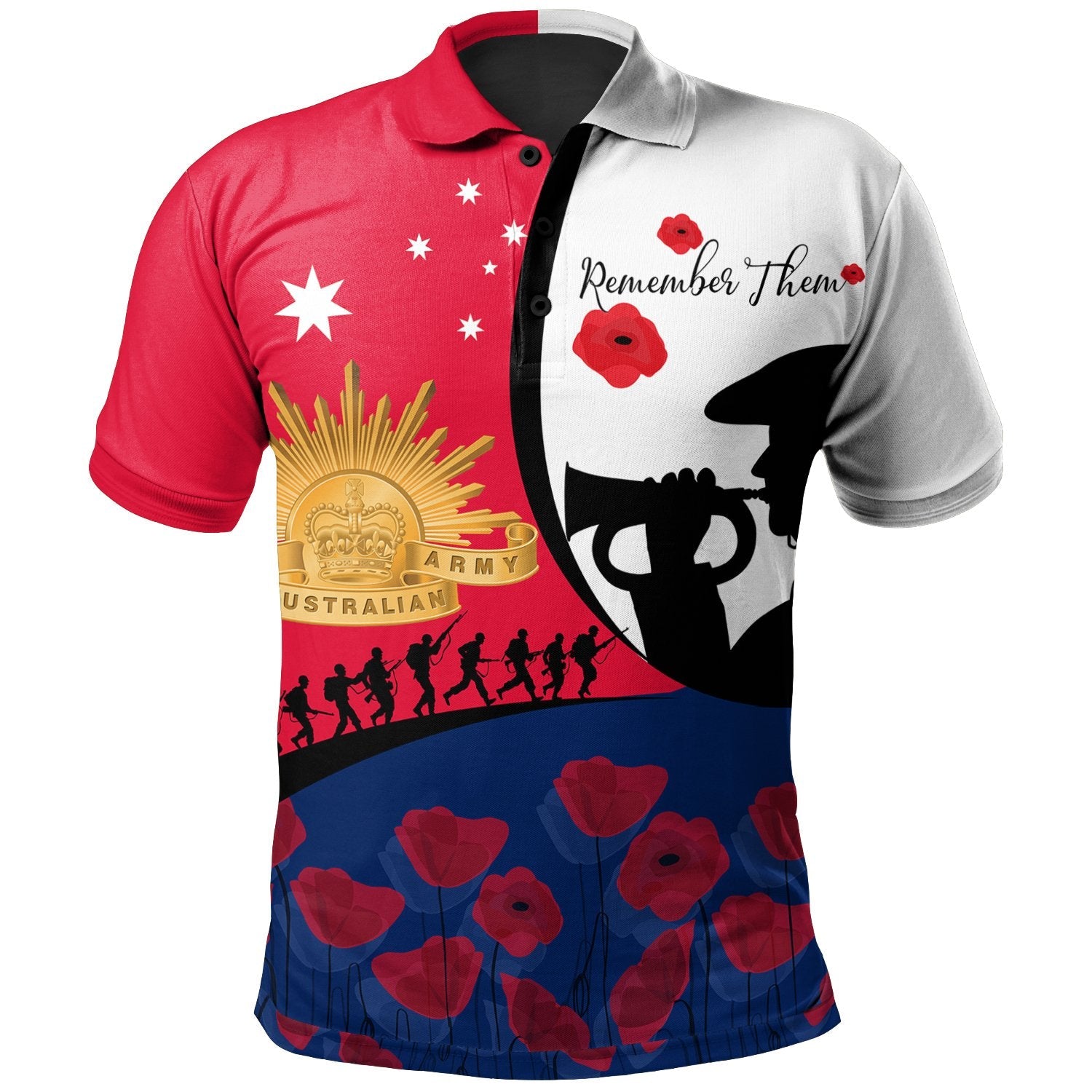 ANZAC Day Polo Shirt - We will remember Them - LT20 - Vibe Hoodie Shop