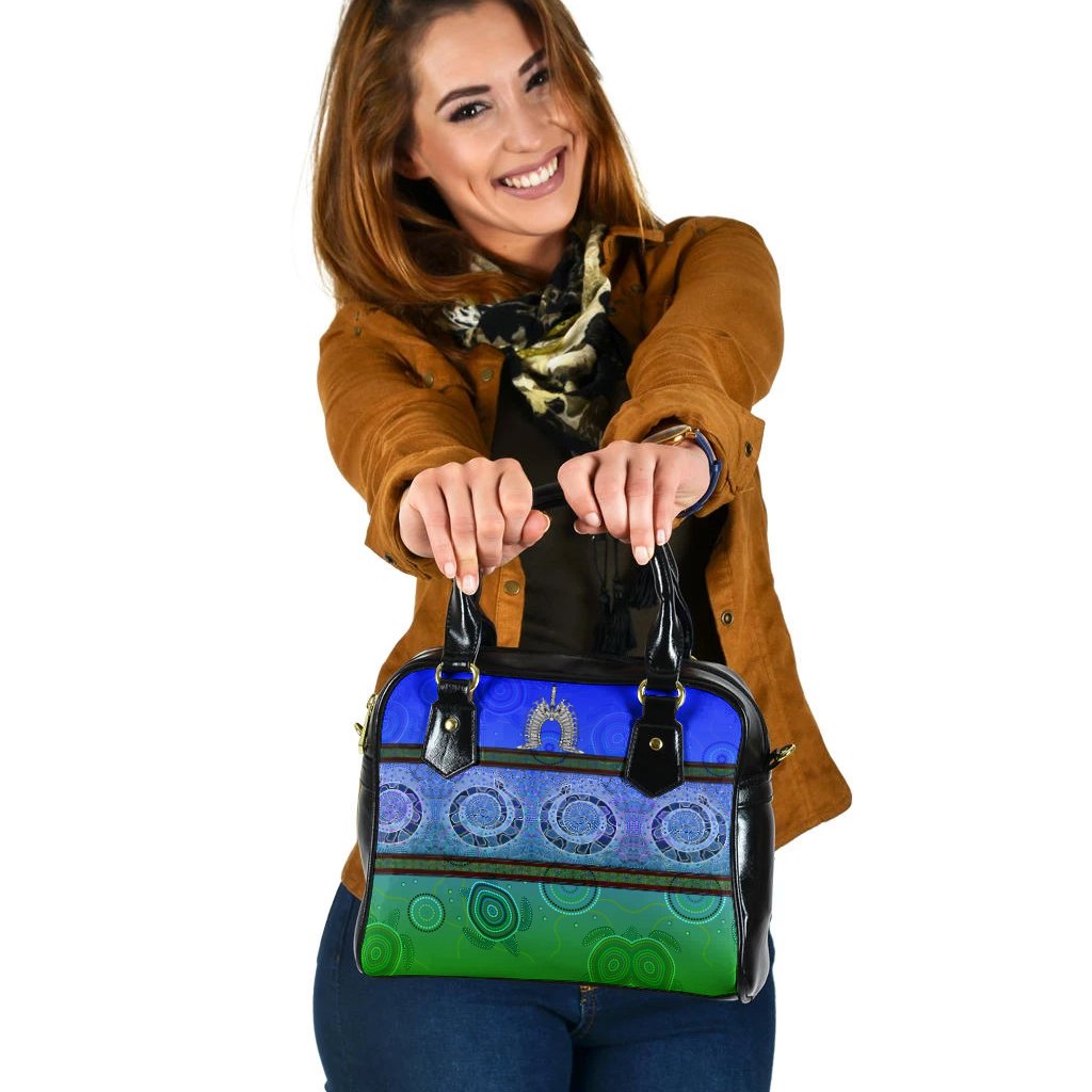 Shoulder Handbag - Turtle With Dhari Mask Snake Patterns - - Vibe Hoodie Shop