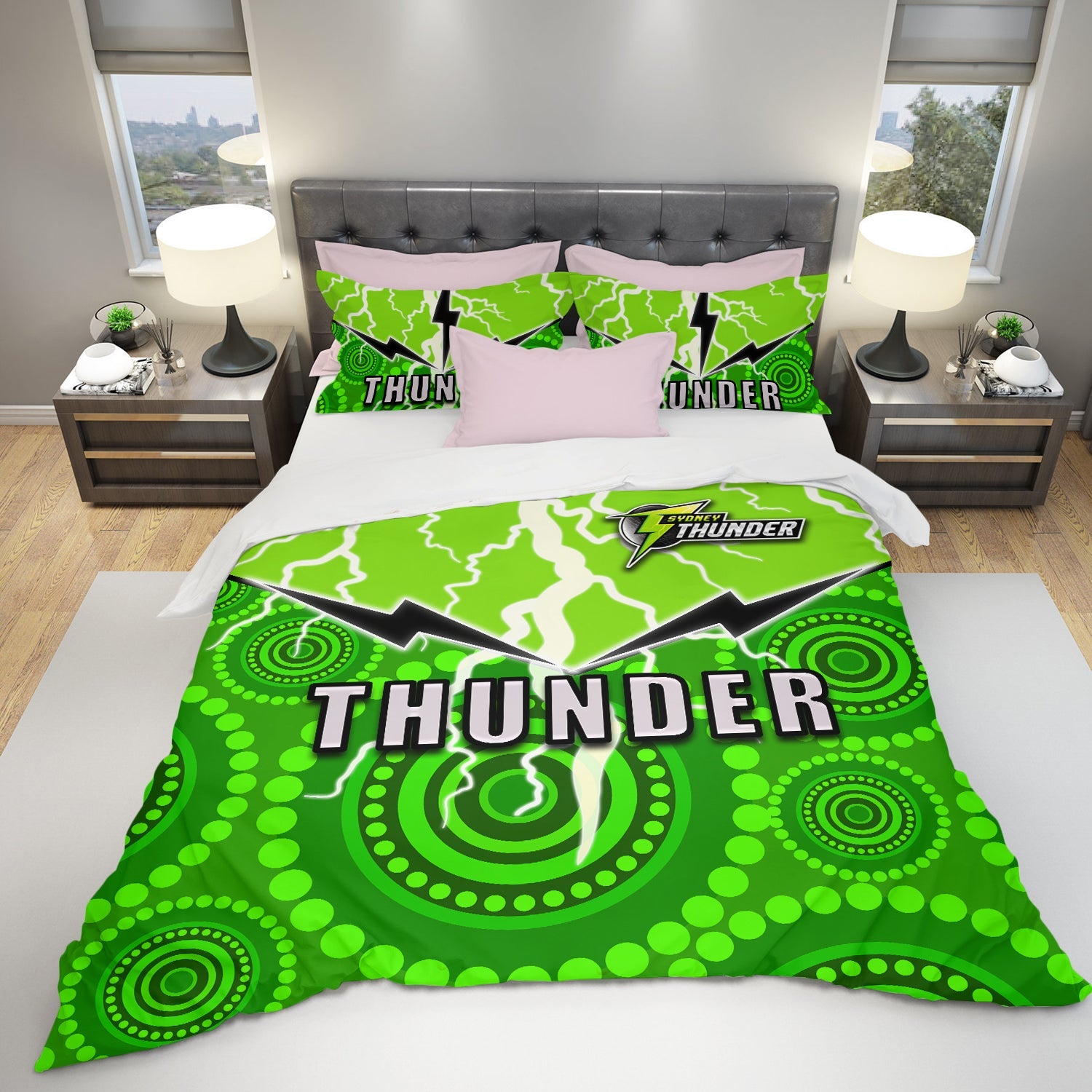 Sydney Thunder Cricket Aboriginal Thunder Bedding Set - LT20 - Vibe Hoodie Shop