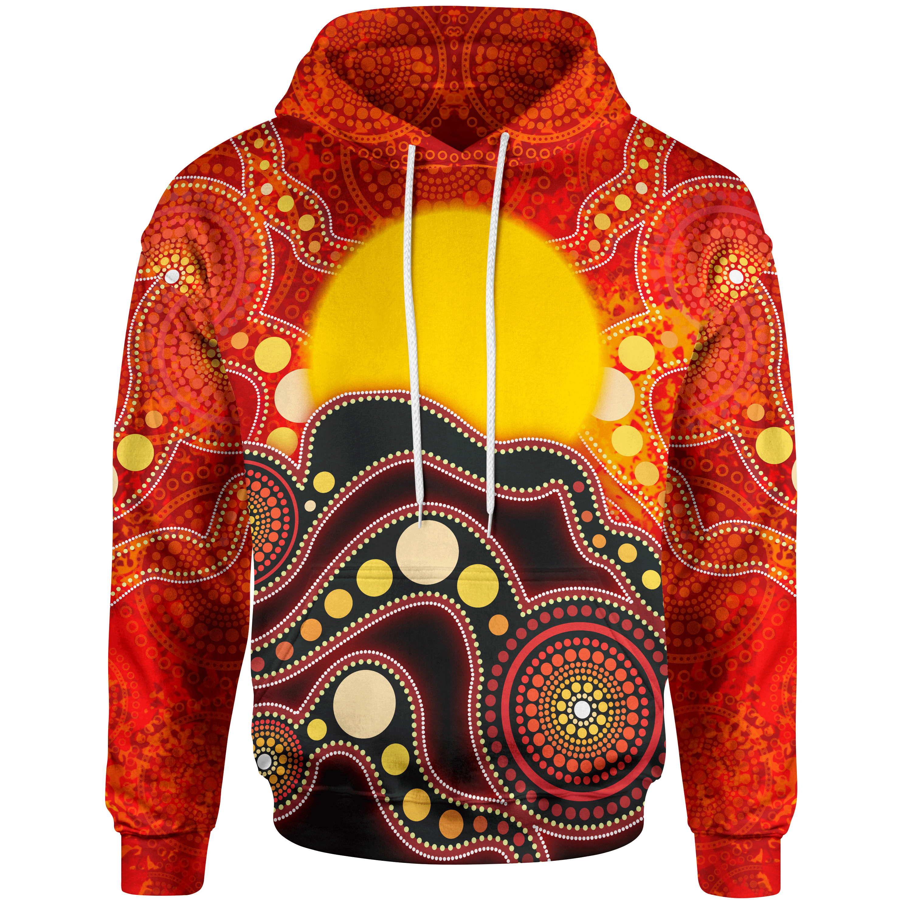 Aboriginal Hoodie - Aboriginal Lives Matter Flag Dot Painting Art - Vibe Hoodie Shop