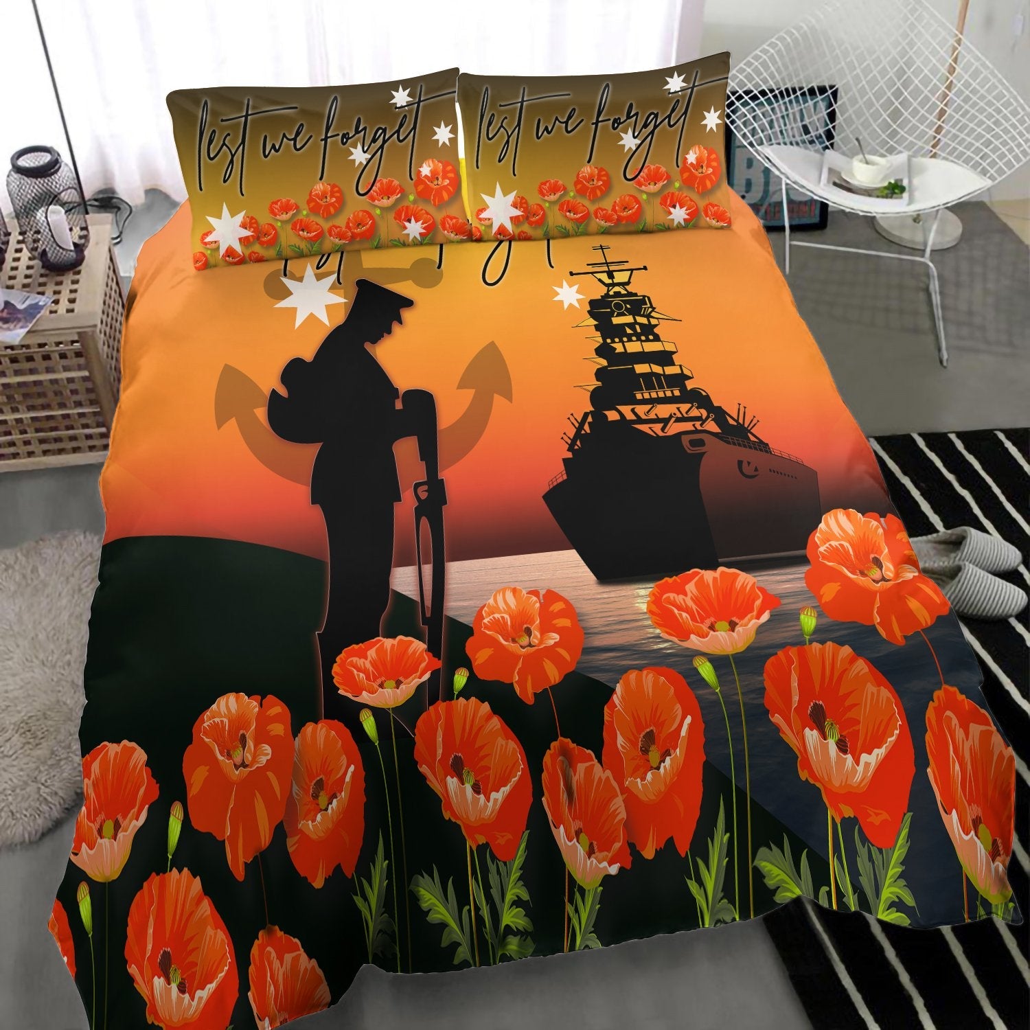 ANZAC Bedding Set - Australian Navy ANZAC - Vibe Hoodie Shop