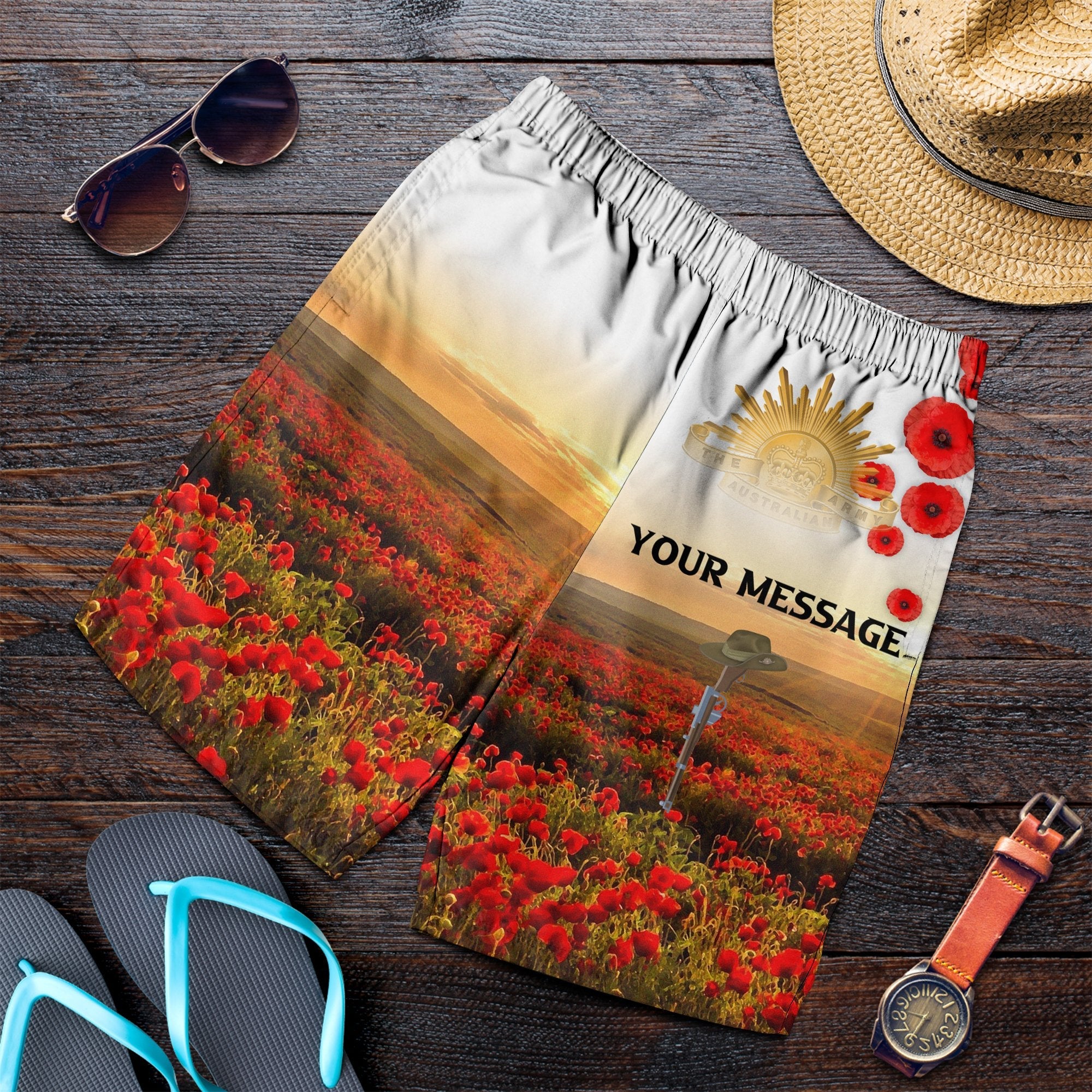 Custom ANZAC Day 2021 Men's Shorts - We Will Remember Them - Vibe Hoodie Shop